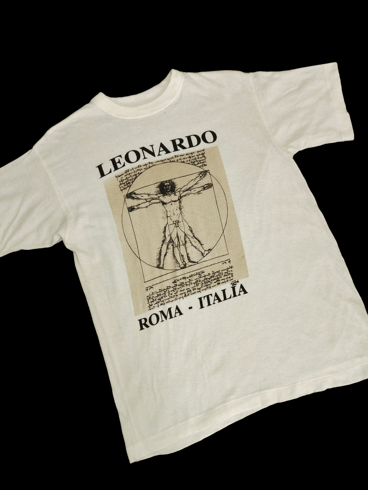 Leonard Paris 1990s Vitruvian Man By Leonardo Da Vinci artwork T-Shirt Size US M / EU 48-50 / 2 - 5 Thumbnail