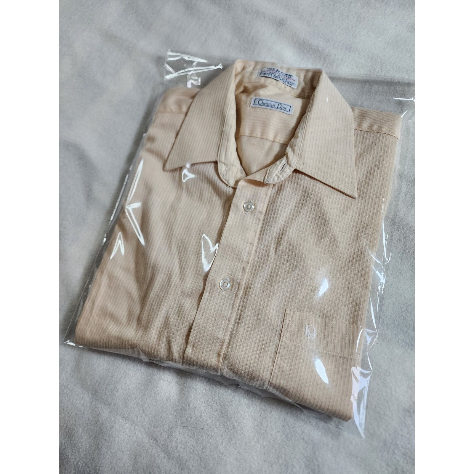 Dior Christian Dior Vintage Short Sleeve Shirt 15 M Cream Yellow Size US M / EU 48-50 / 2 - 5 Thumbnail