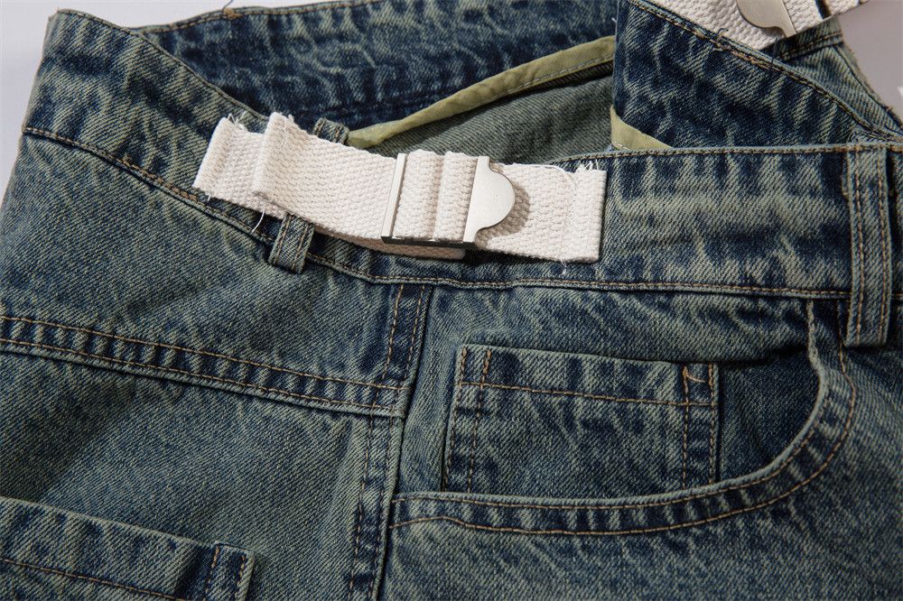 Japanese Brand × Jean Washed distressed raw edge men's punk denim shorts Size US 32 / EU 48 - 4 Thumbnail