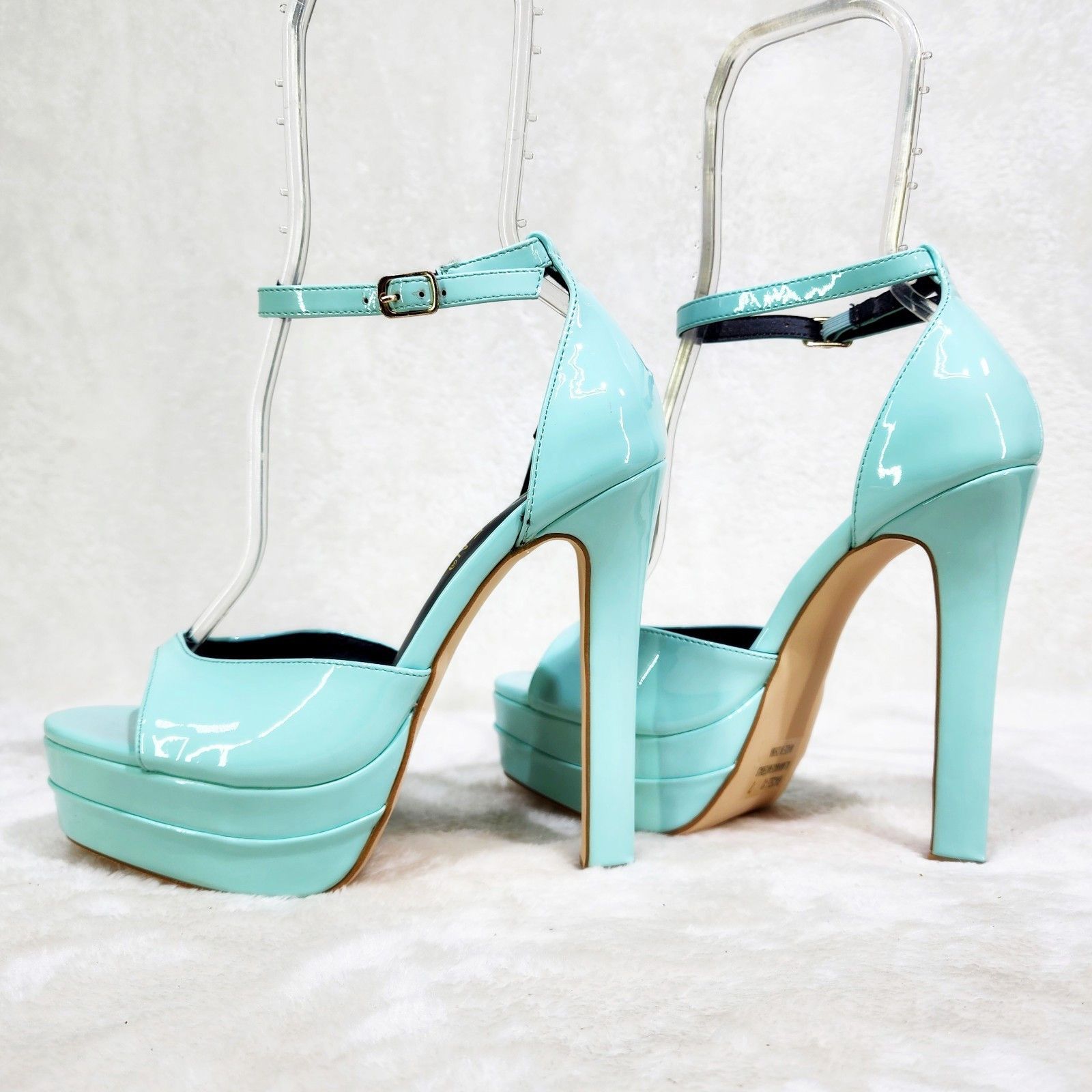Other Rachelle Teal Mint Patent Platform Stiletto High Heels Ankle Size US 7 / IT 37 - 1 Thumbnail