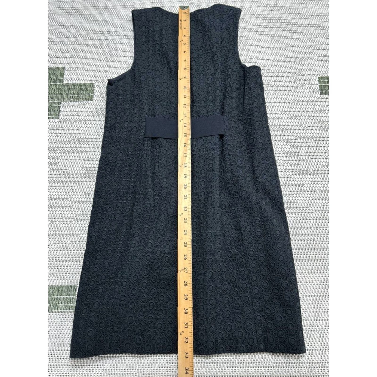Theory Theory Shirt Womens 6 Black Cotton Lace Gwideen Eyelet Zip Back Shift Dress Size M / US 6-8 / IT 42-44 - 6 Thumbnail
