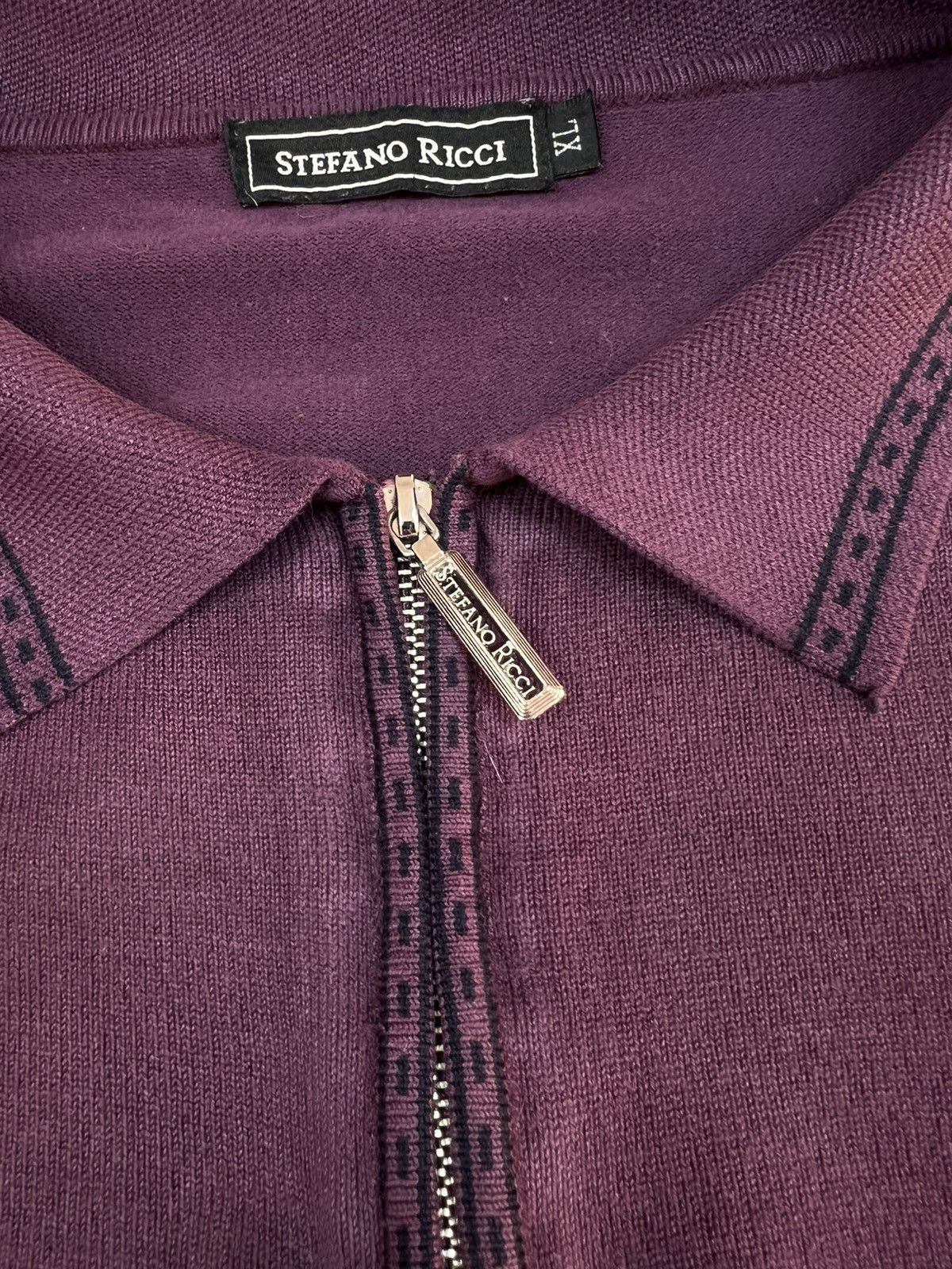 Stefano Ricci STEFANO RICCI Luxury Half-Zip Pullover Sweater Burgundy XL Size US XL / EU 56 / 4 - 5 Thumbnail
