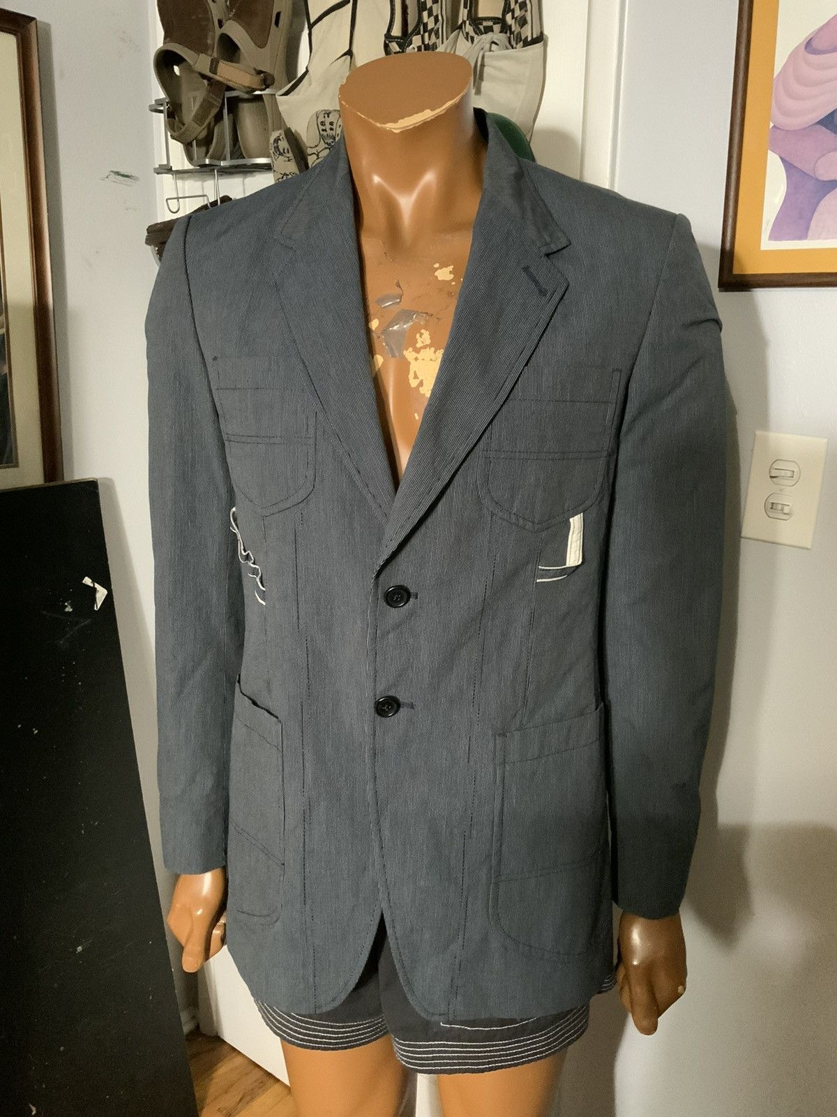 Paul Smith $795 Paul Smith Nylon Lined Stripe Sportscoat Blazer Jacket Size US S / EU 44-46 / 1 - 9 Thumbnail