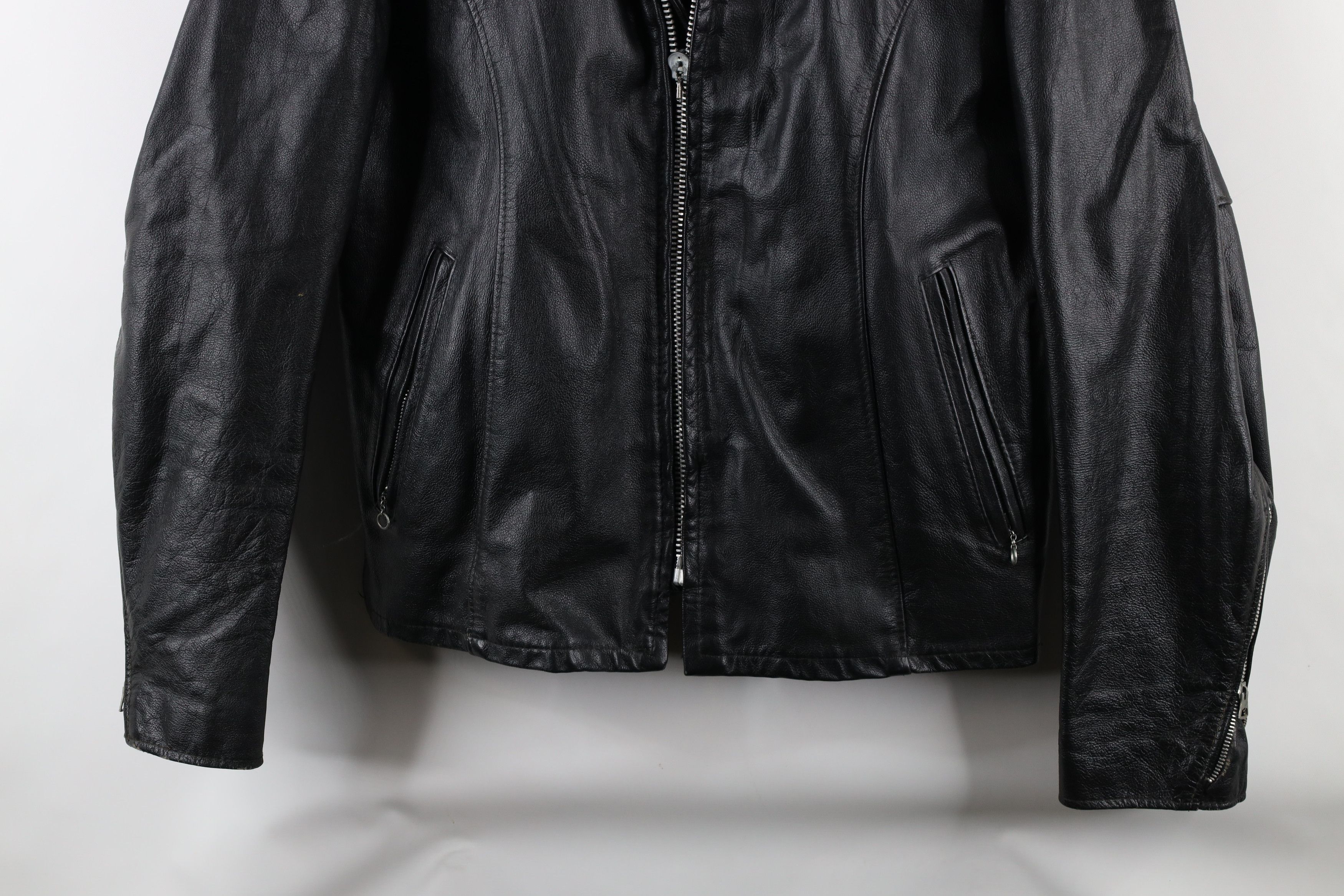 Vintage Vintage 70s Streetwear Leather Cafe Racer Bomber Jacket USA Size US L / EU 52-54 / 3 - 3 Thumbnail