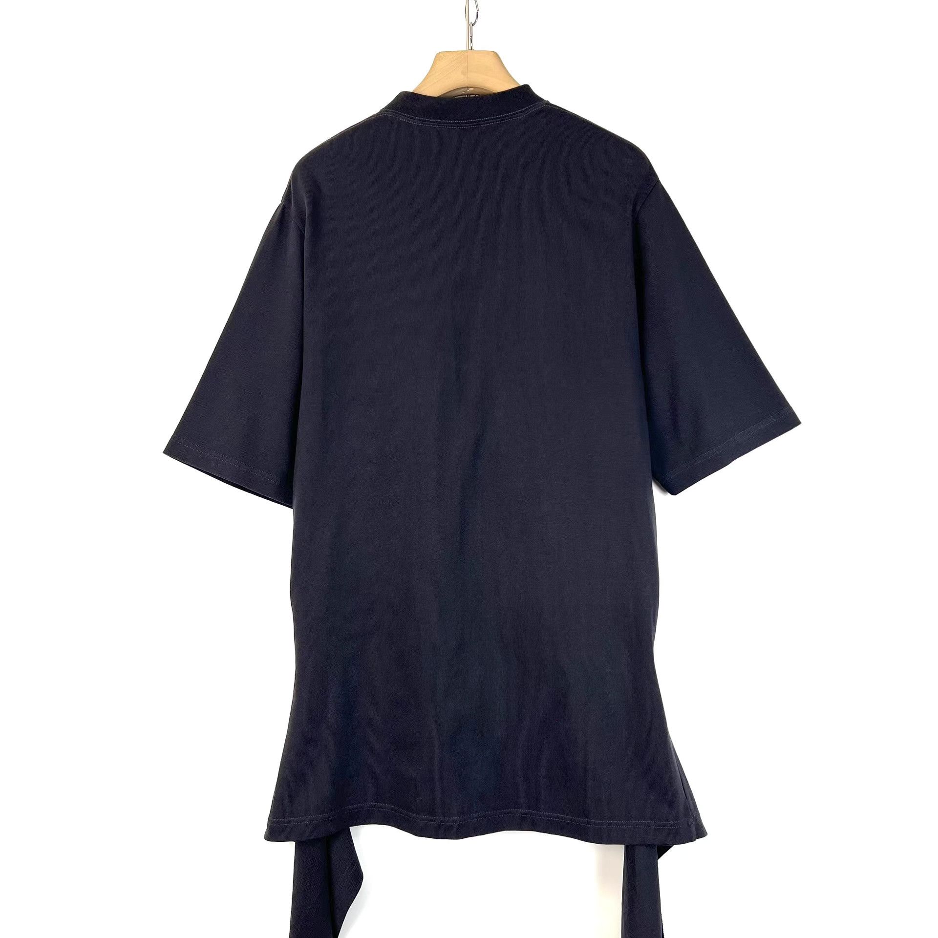 Balenciaga Balenciaga Black High-Low Irregular Short Sleeve K12 Size US S / EU 44-46 / 1 - 2 Thumbnail