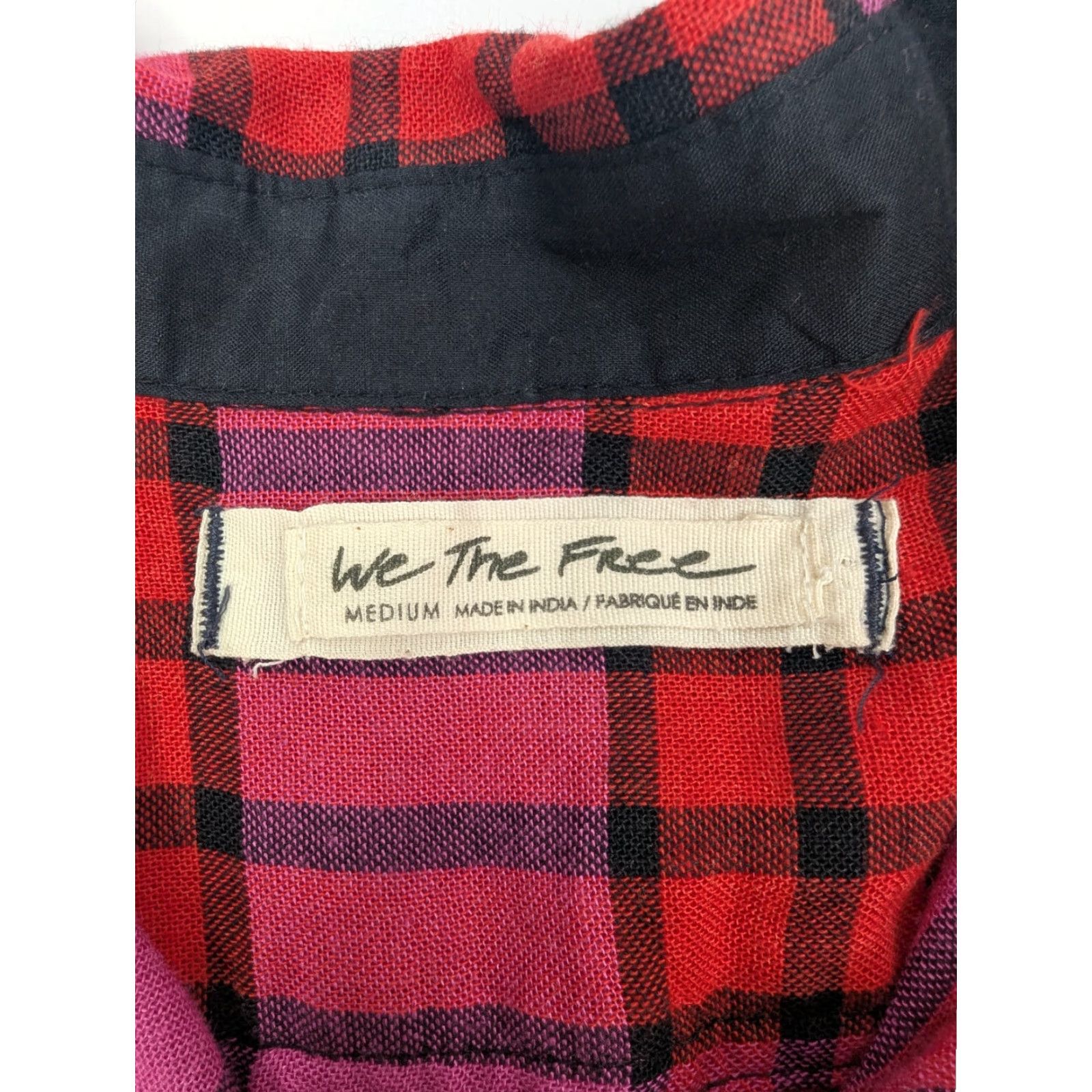 Free People Free People Women's Pacific Dawn Drawstring Plaid Red Combo Shirt M Size M / US 6-8 / IT 42-44 - 7 Thumbnail