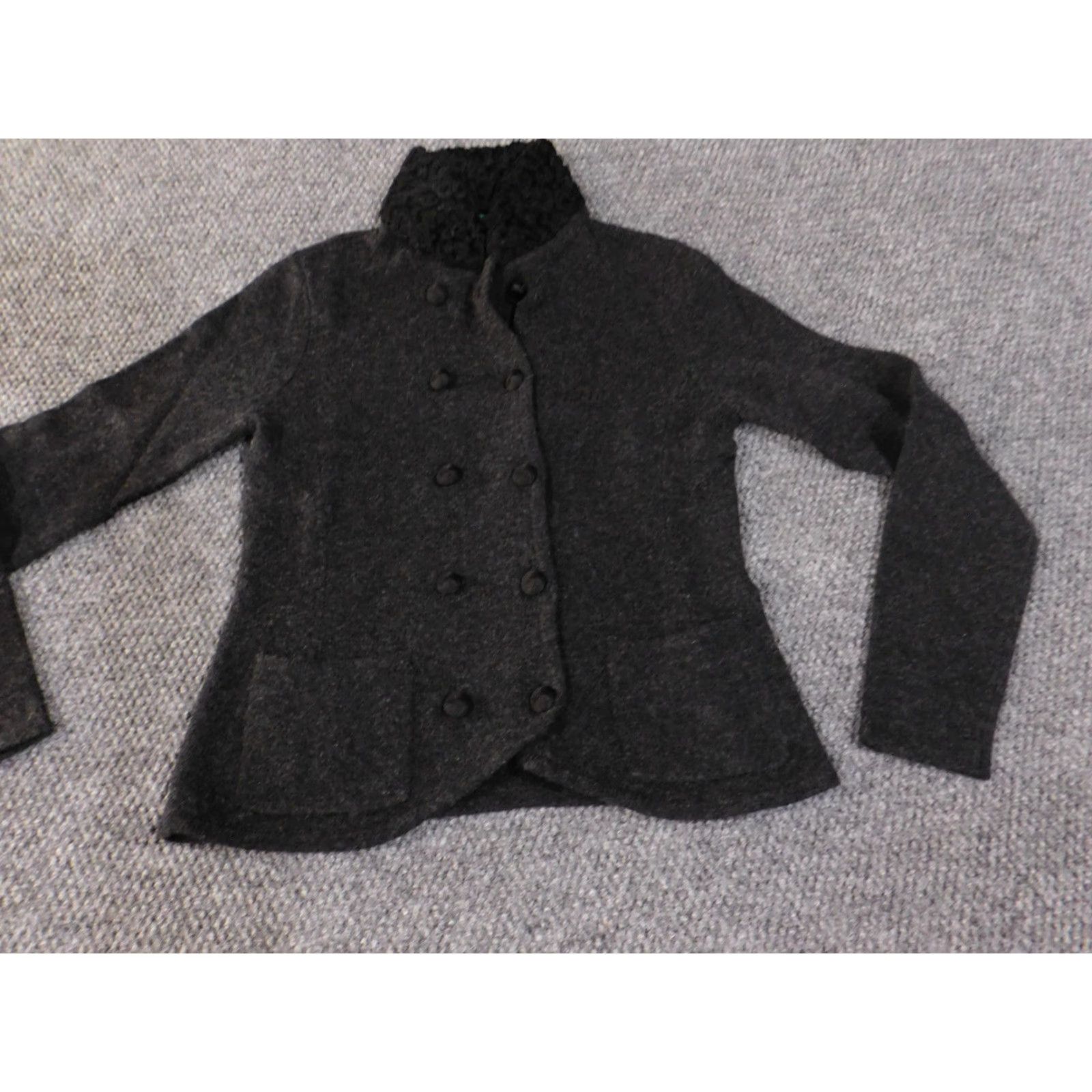 Ralph Lauren Lauren Ralph Lauren Jacket Womens Small Charcoal Gray Wool Blend Button Up Peaco Size S / US 4 / IT 40 - 3 Thumbnail