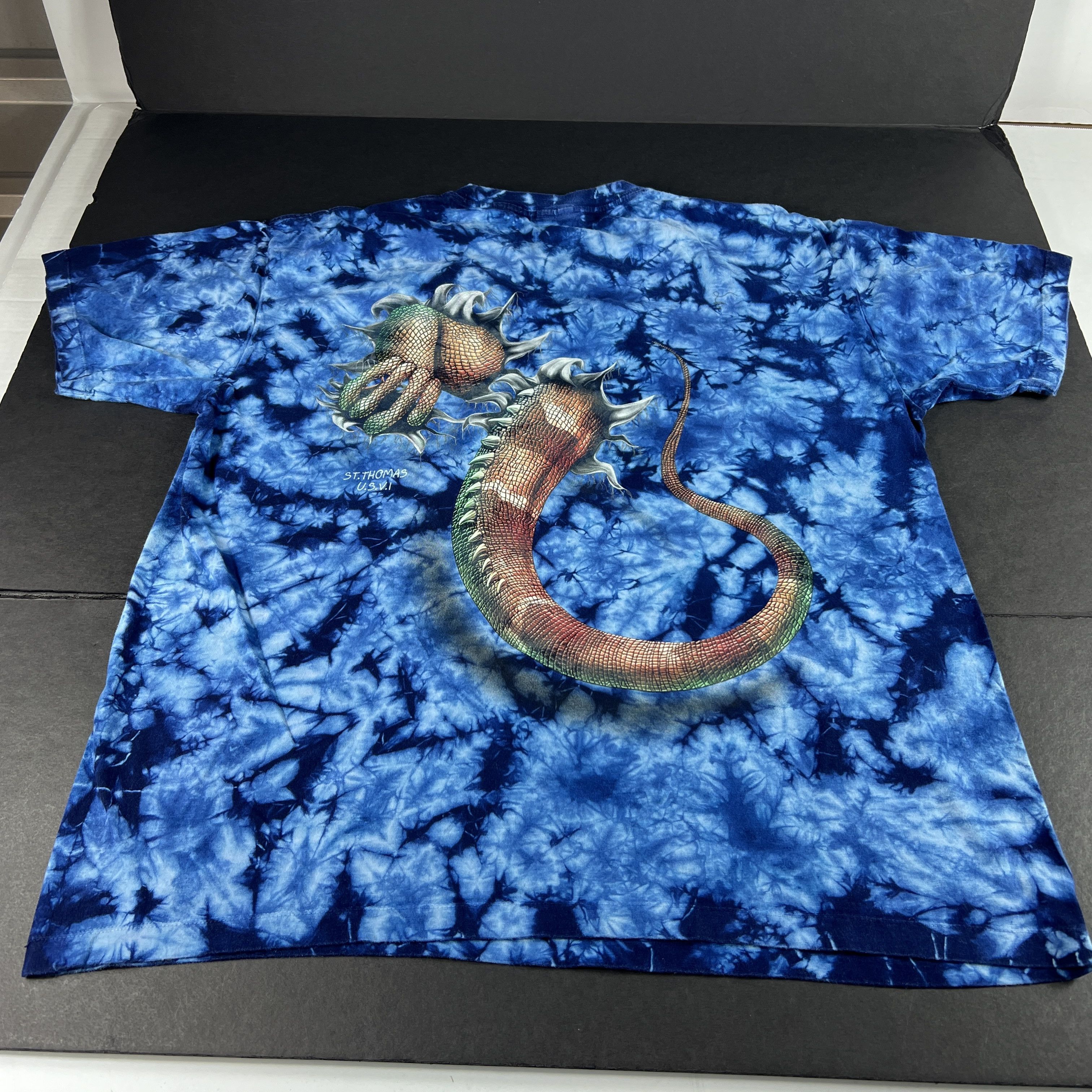 Vintage VTG Caballo Iguana Shirt Tie Dye Bust Out Big Graphic Tee Size US XL / EU 56 / 4 - 8 Thumbnail