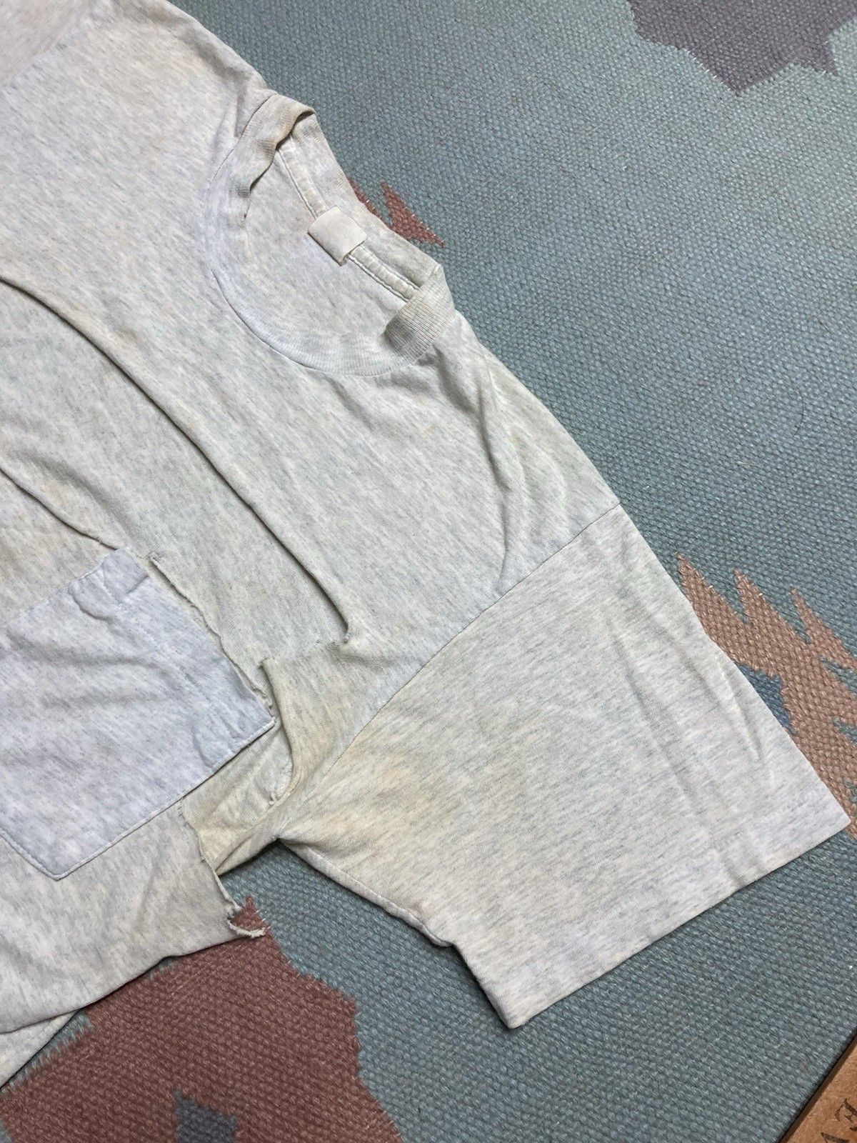 Fruit Of The Loom × Vintage 80s pocket t shirt fruit of the loom gray distressed medium Size US M / EU 48-50 / 2 - 6 Thumbnail