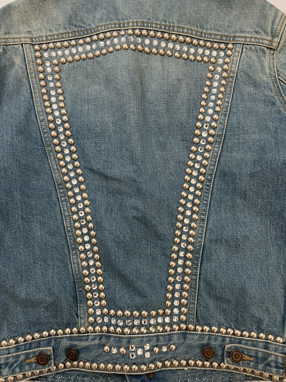 Saint Laurent Paris SS16 Studded Denim Jacket Surf Sound Size US XS / EU 42 / 0 - 8 Thumbnail