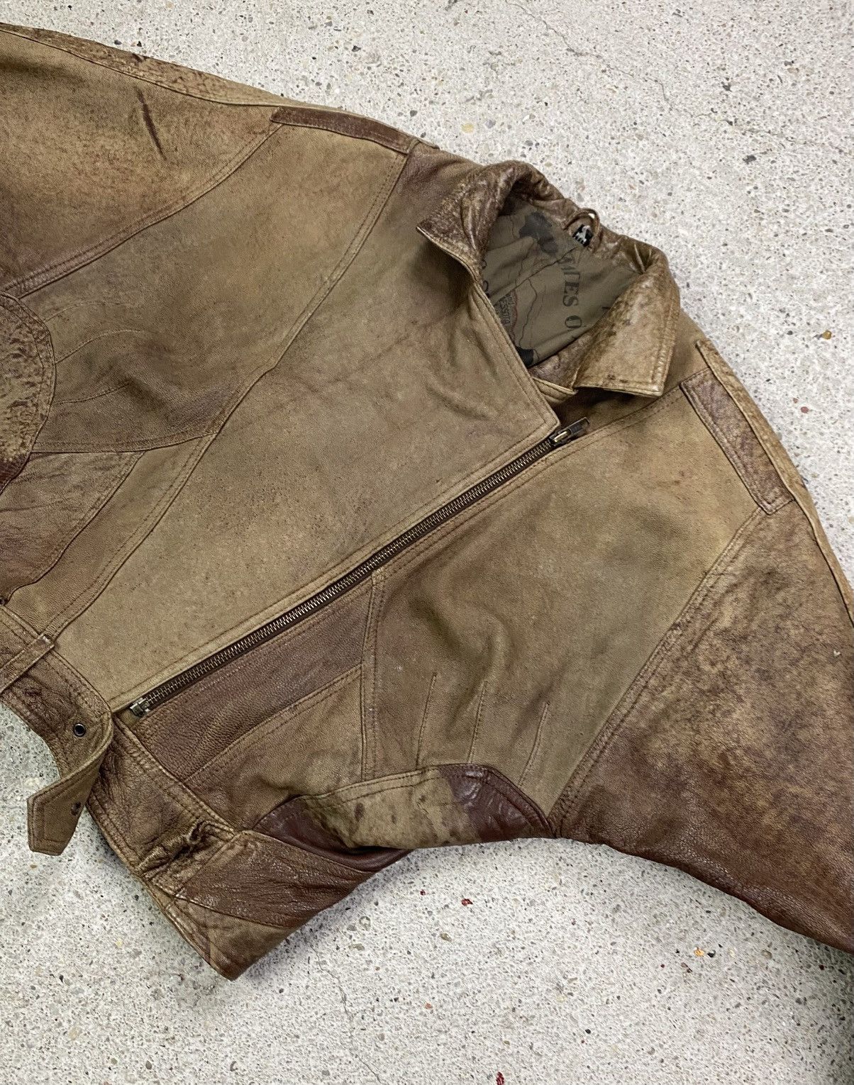 Vintage No faith studios leather bomber jacket brown assimetrical Size M / US 6-8 / IT 42-44 - 6 Thumbnail