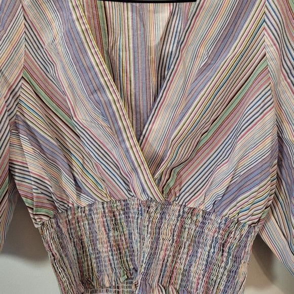 Zara Zara Women Multicolor Stripes 3/4 Sleeve Blouse - Xs Size XS / US 0-2 / IT 36-38 - 7 Thumbnail