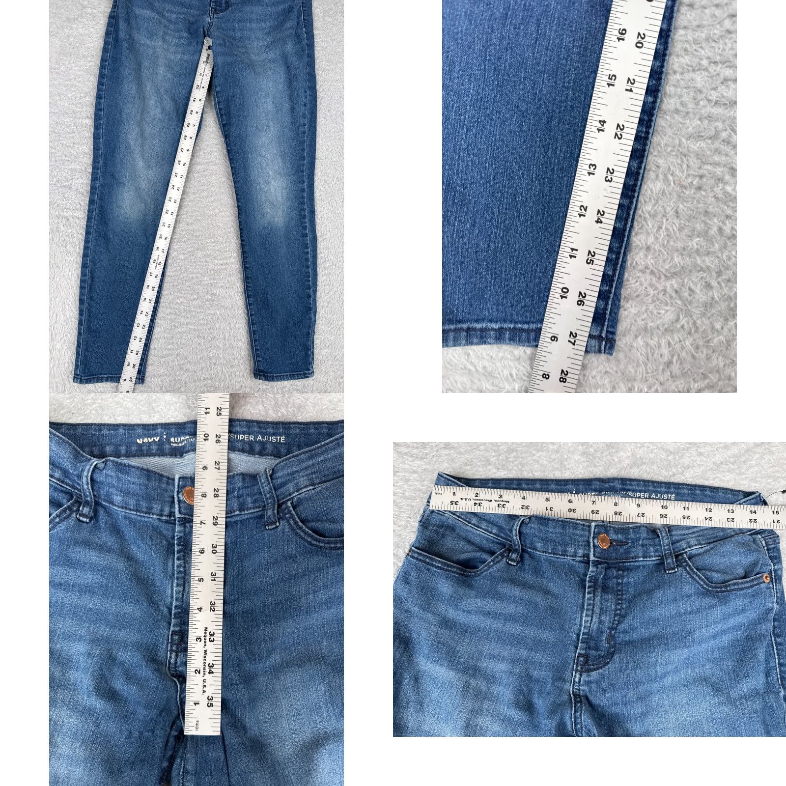 Old Navy Old Navy Jeans Pants Womens 8 Blue Denim Super Skinny Mid Rise Cotton 29x27 Size 30" / US 8 / IT 44 - 8 Thumbnail