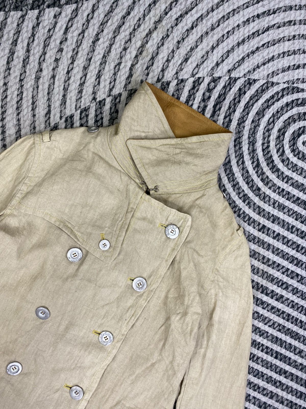 Japanese Brand Vintage Robes & Confections Leather Collar Long Jacket Size US M / EU 48-50 / 2 - 9 Thumbnail