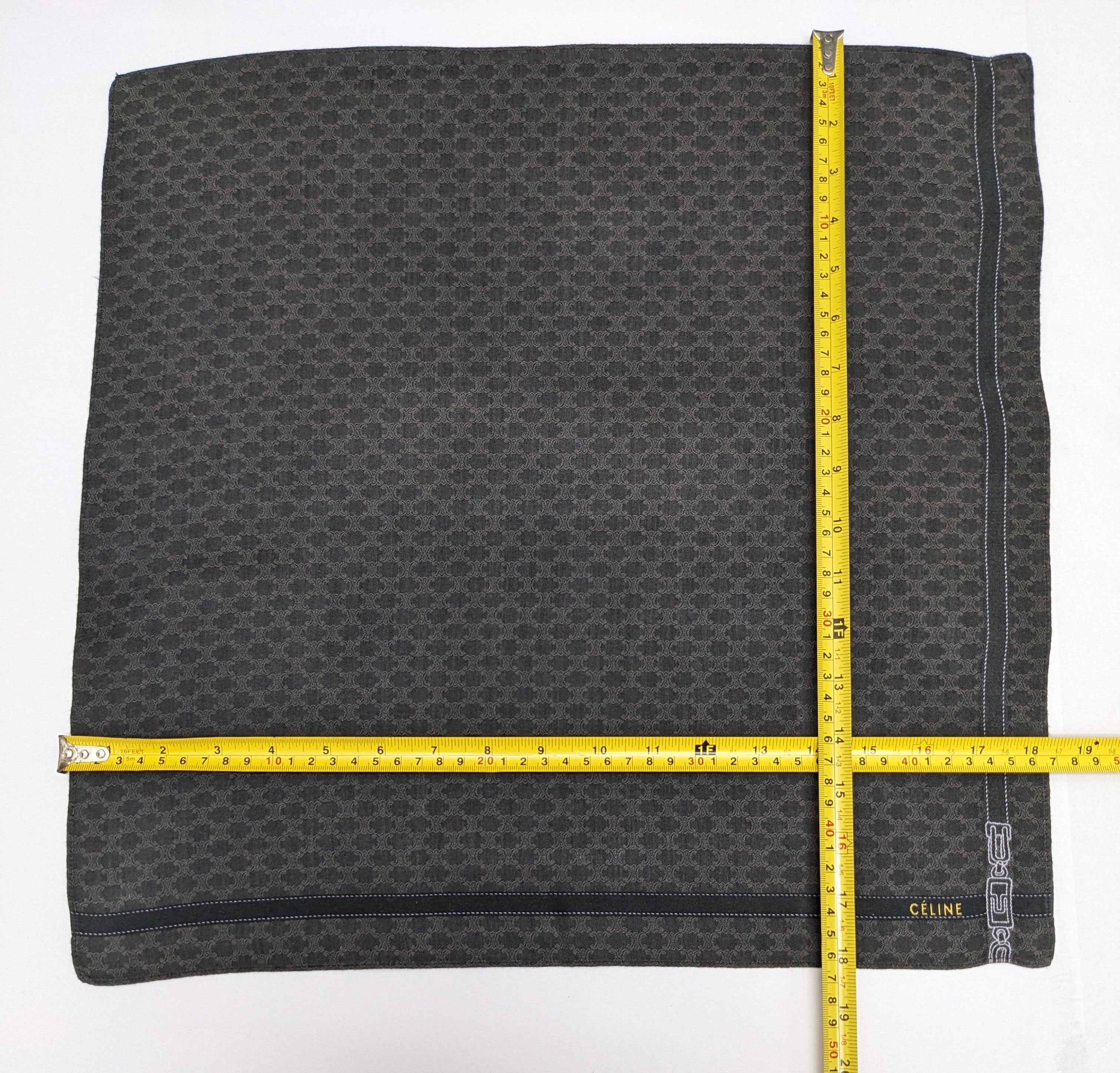 Celine CELINE Handkerchief Scarf Macadam Monogram Charcoal Size ONE SIZE - 4 Thumbnail
