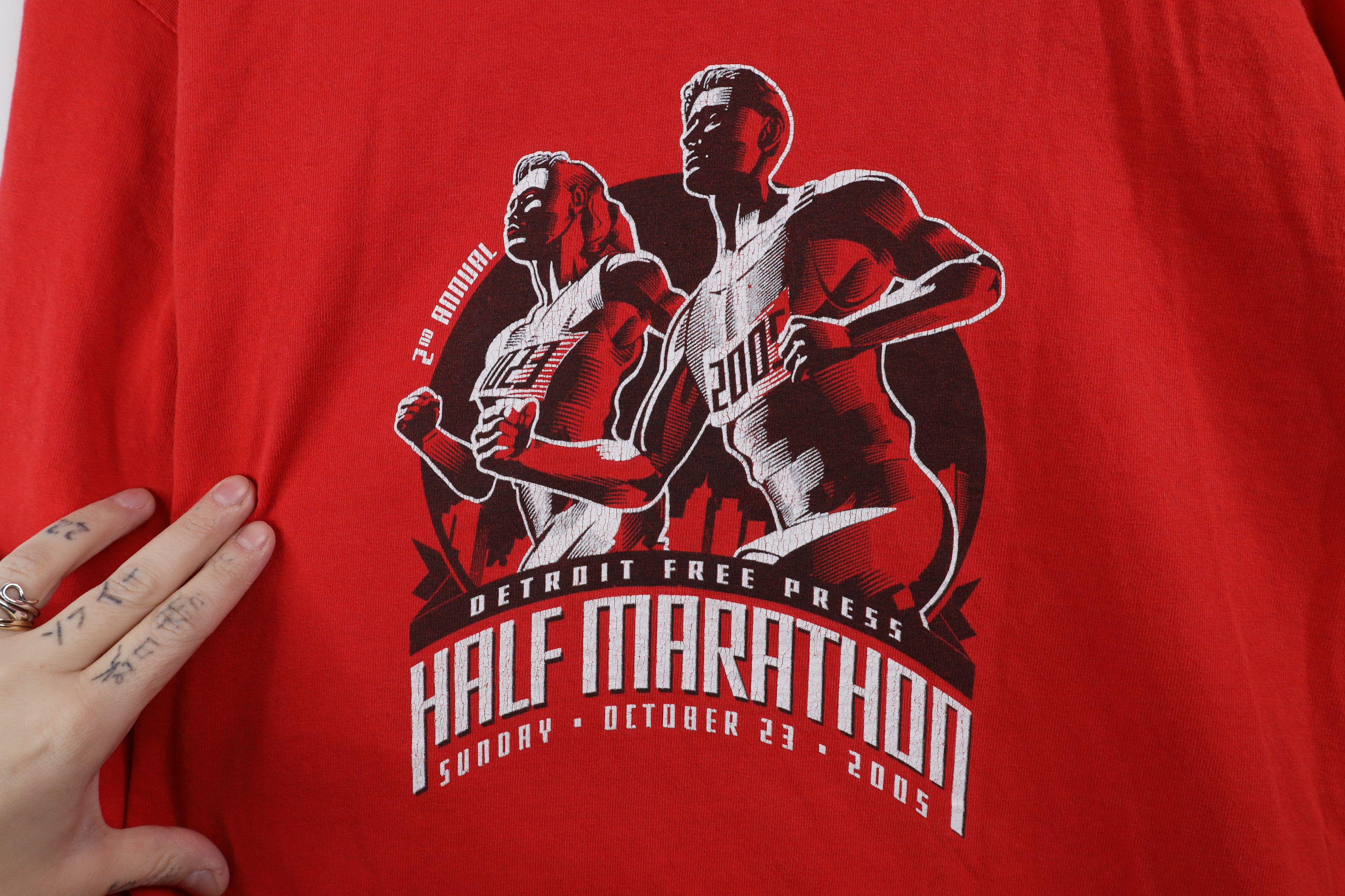 Vintage Vintage Y2K 2005 Press Half Marathon Long Sleeve T-Shirt Size US L / EU 52-54 / 3 - 4 Thumbnail