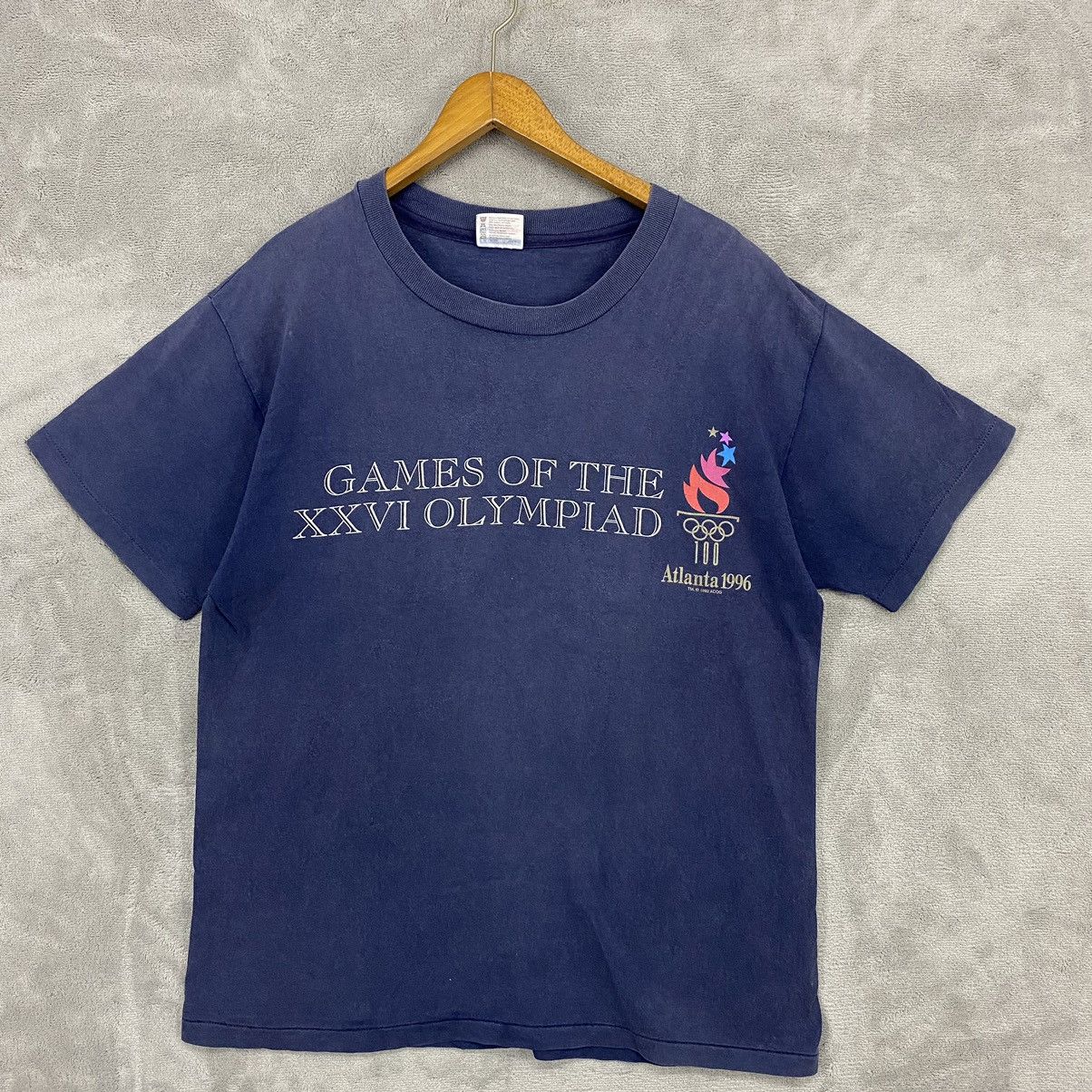 Hanes × USA Olympics × Vintage Vtg 90s OLYMPIC ALTLANTA 1996 Perfectly Sun Faded Top Tees Size US L / EU 52-54 / 3 - 2 Thumbnail