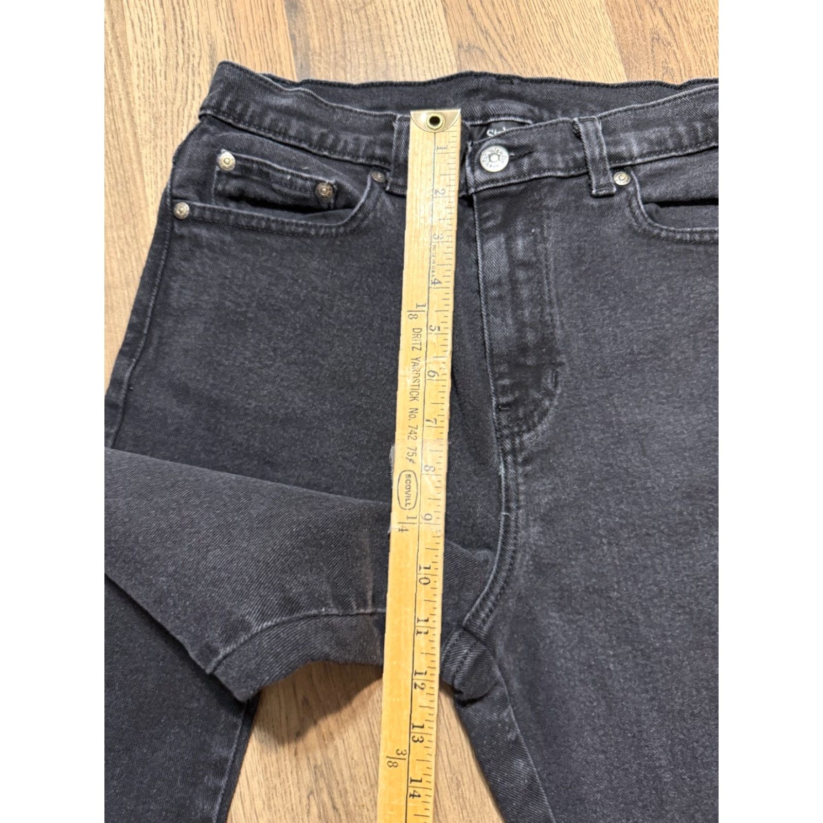 Vintage Style&Co. Jeans Women's 10 Black Denim Straight Leg Pockets 5-Pocket Design Vintage No Size 32" / US 10 / IT 46 - 7 Thumbnail