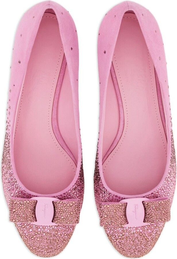 Salvatore Ferragamo o1s1rm1224 Vara Bow Embellished Pumps in Pink Size US 6.5 / IT 36.5 - 4 Thumbnail