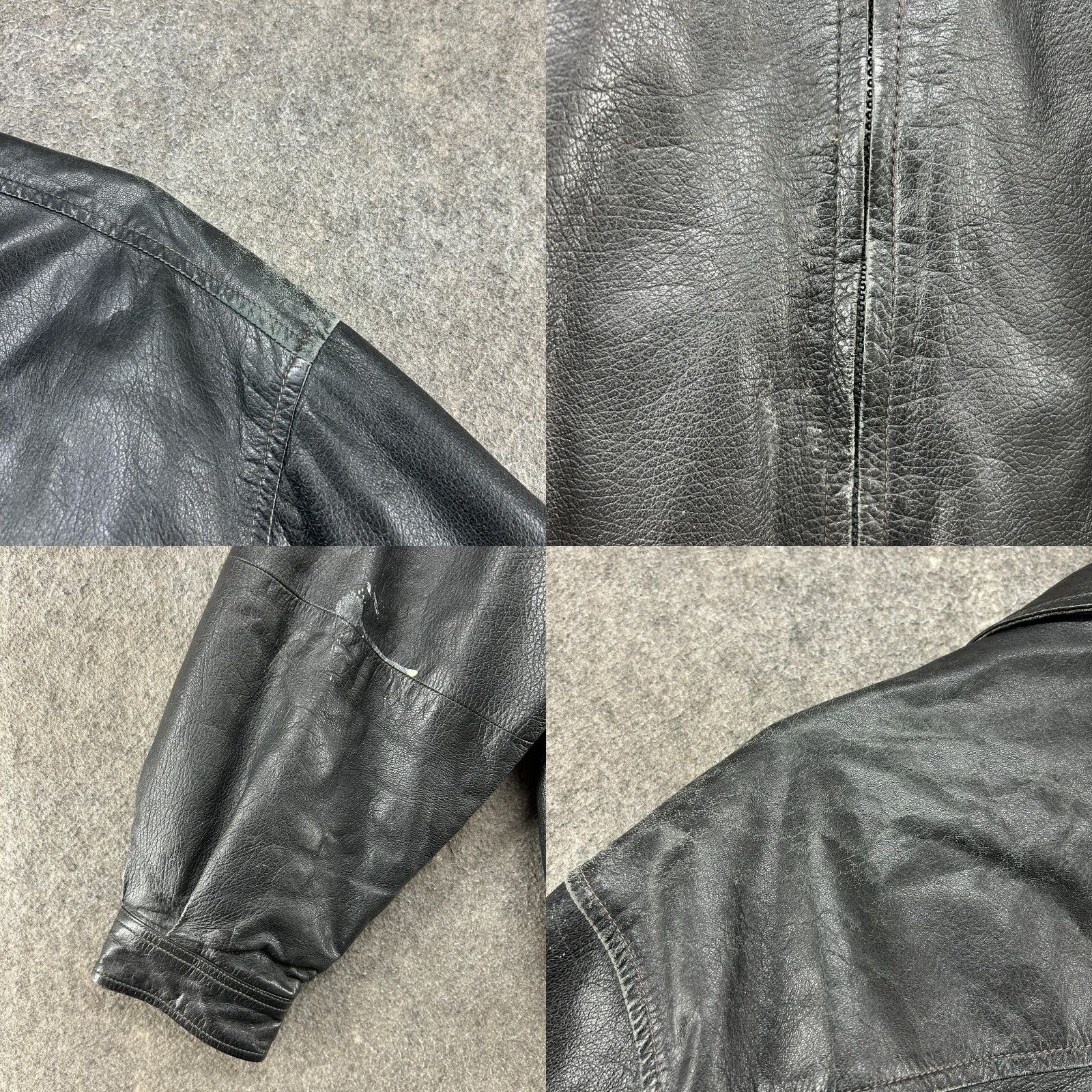 Vintage VINTAGE OutBrook Jacket Mens XL Black Bomber Leather Real Patina 90s Streetwear Zip Size US XL / EU 56 / 4 - 8 Thumbnail