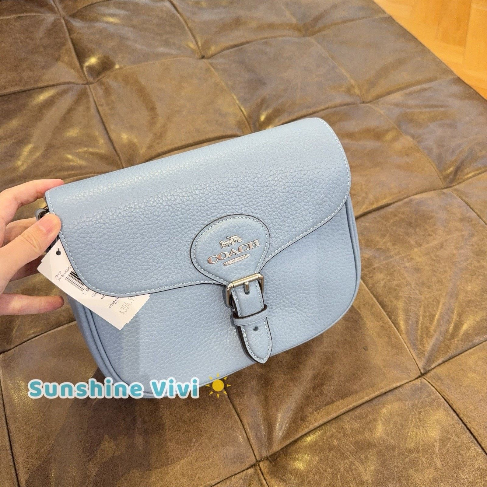 NWT Coach Amelia Saddle Bag Shoulder Bag Cp107 Bluebell, Women's