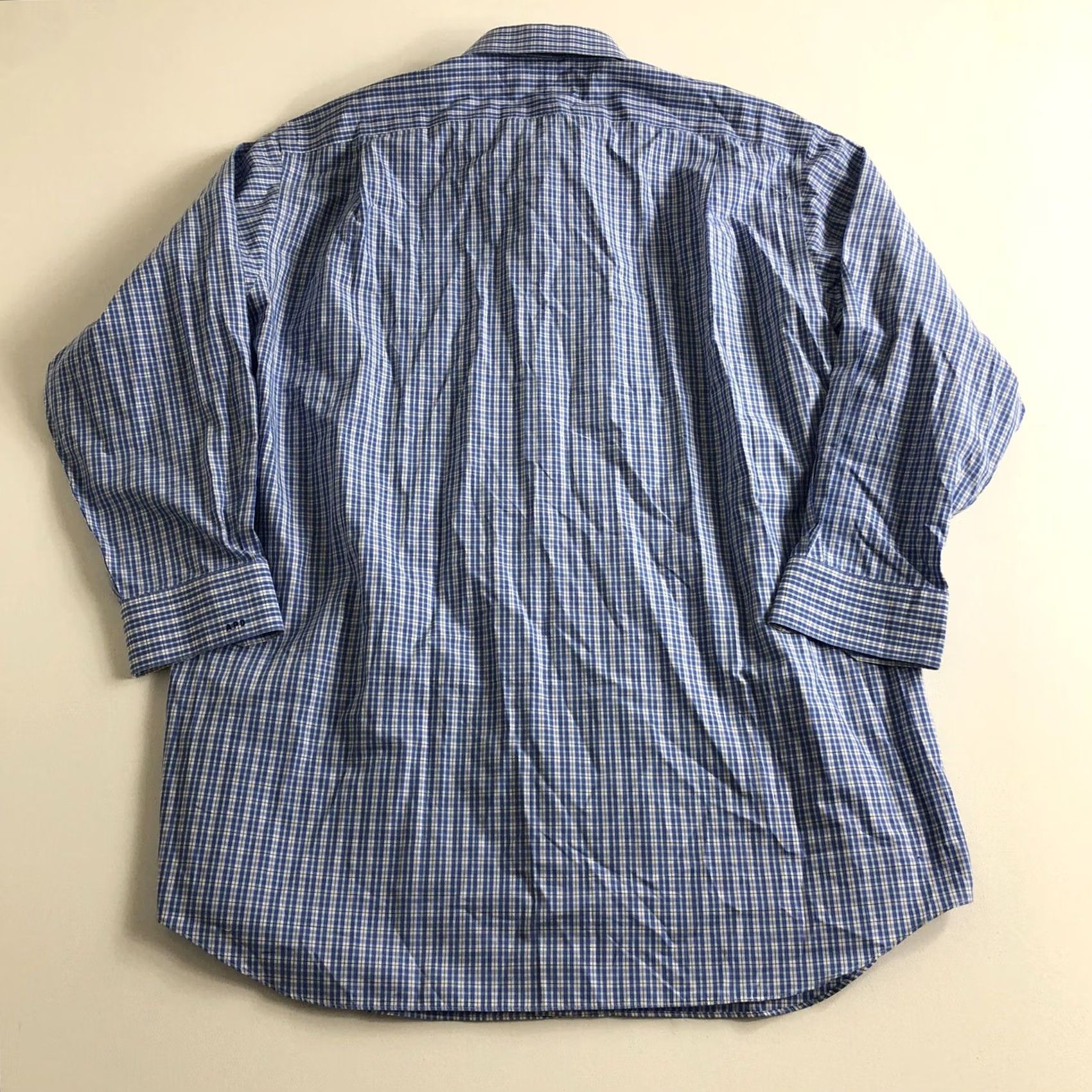 Vintage VINTAGE Paul Fredrick Shirt Mens Size 17-32 Long Sleeve Button Up Blue Plaid Mens Regular 100% Cotton Button-Down Collar Front Blue Plaid Shirt Size US XL / EU 56 / 4 - 2 Thumbnail