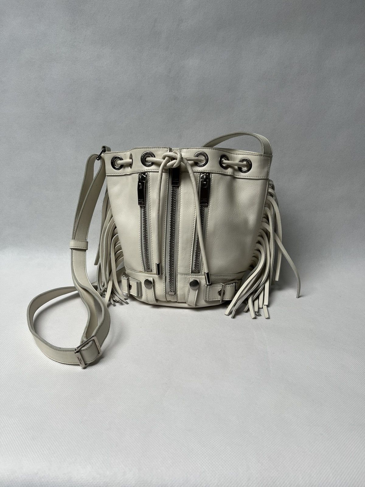 Saint Laurent Paris Saint Laurent Paris mini rider white zipper shoulder bag Size ONE SIZE - 1 Thumbnail