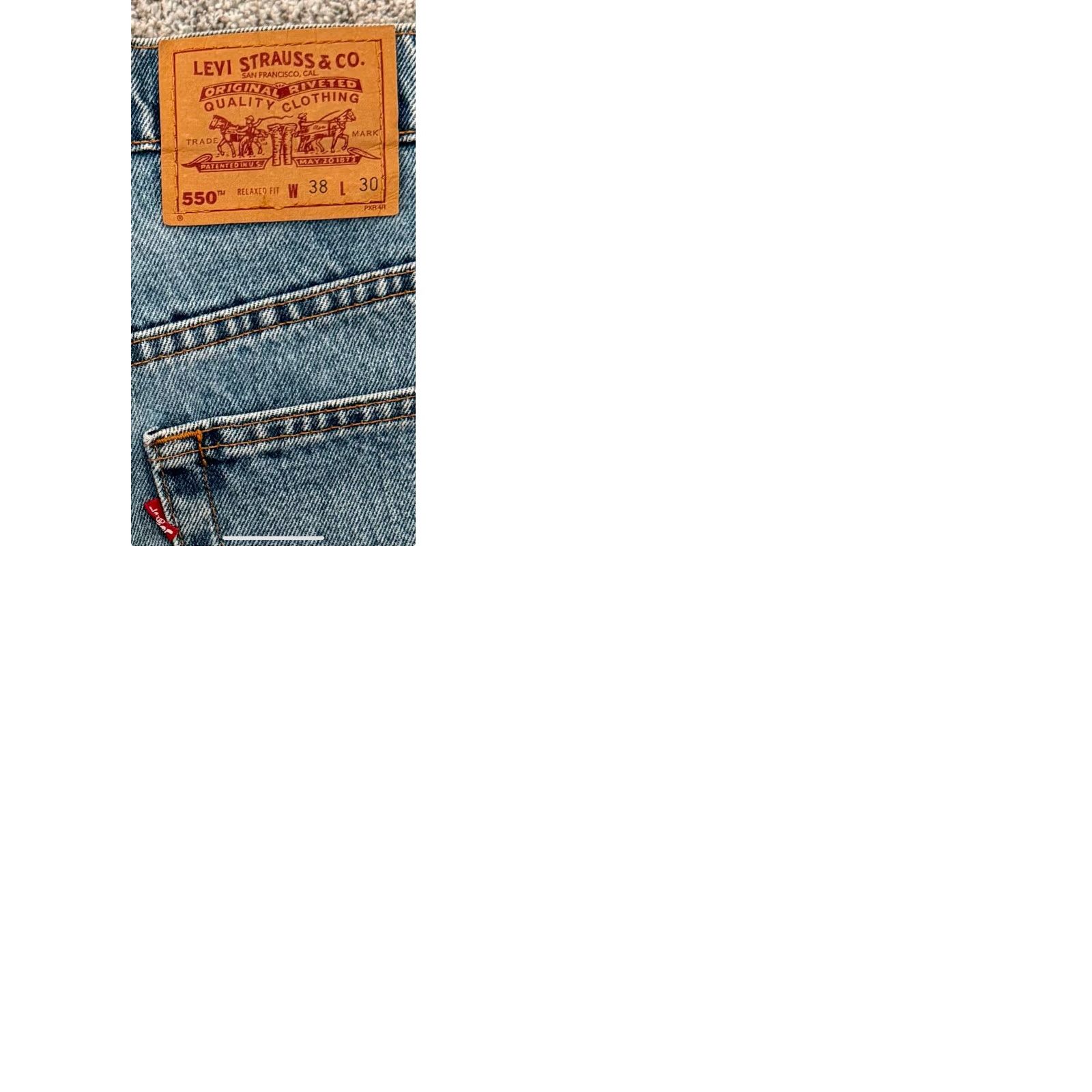 Levi's VINTAGE Levi's 550 Jeans Mens 38X30 Baggy Straight Skater Streetwear 90s Grunge Relaxed Fit Denim Blue Mens Size US 38 / EU 54 - 9 Thumbnail