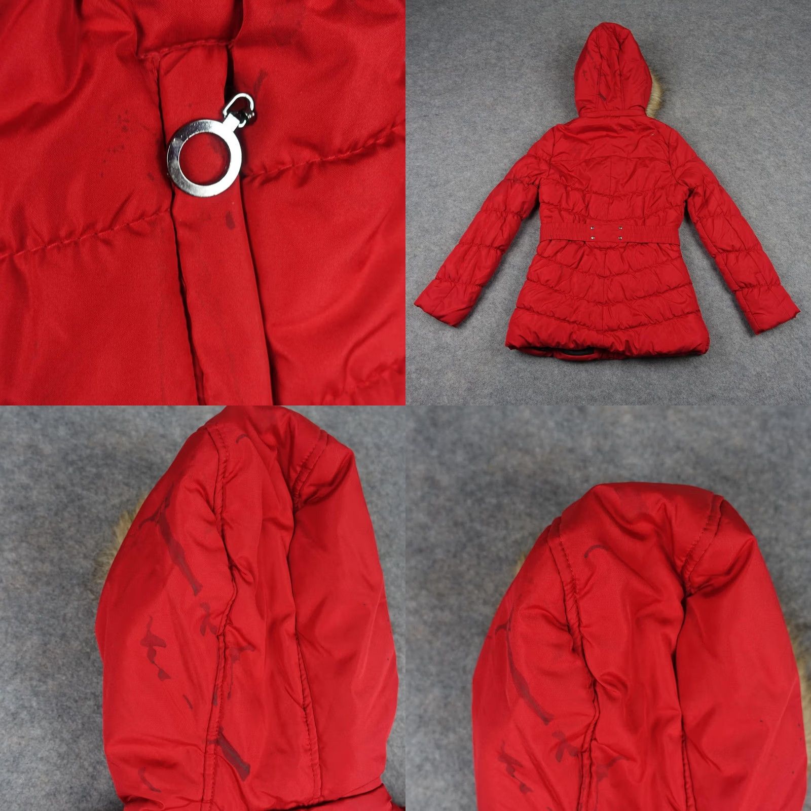 Vintage VINTAGE Dollhouse Coat Womens XS Red Faux Fur Hooded Quilted Puffer Jacket Y2K Size XS / US 0-2 / IT 36-38 - 8 Thumbnail