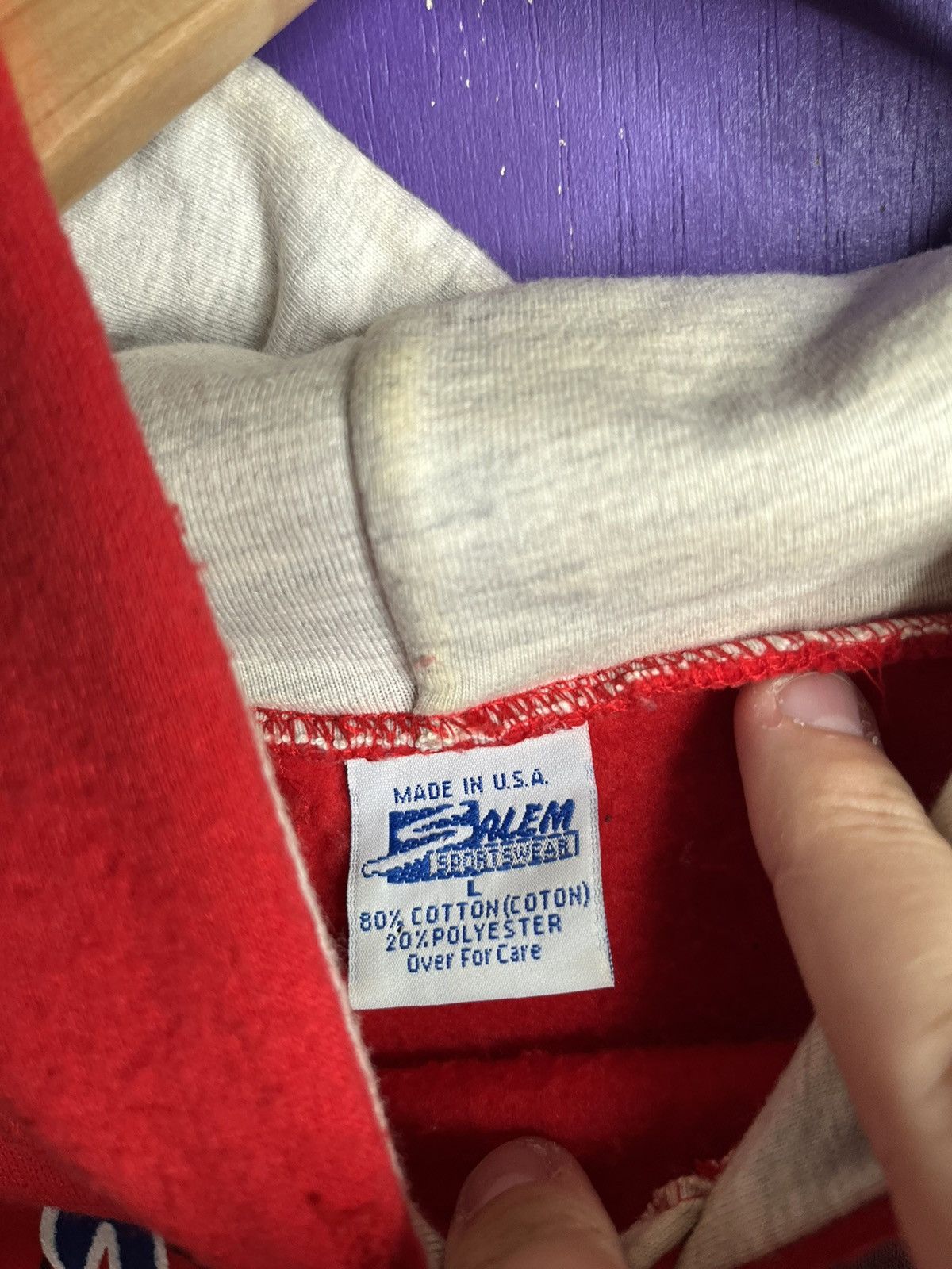 MLB × Salem Sportswear × Vintage Vintage 90s Salem Boston Red Sox logo hoodie Size US L / EU 52-54 / 3 - 4 Thumbnail