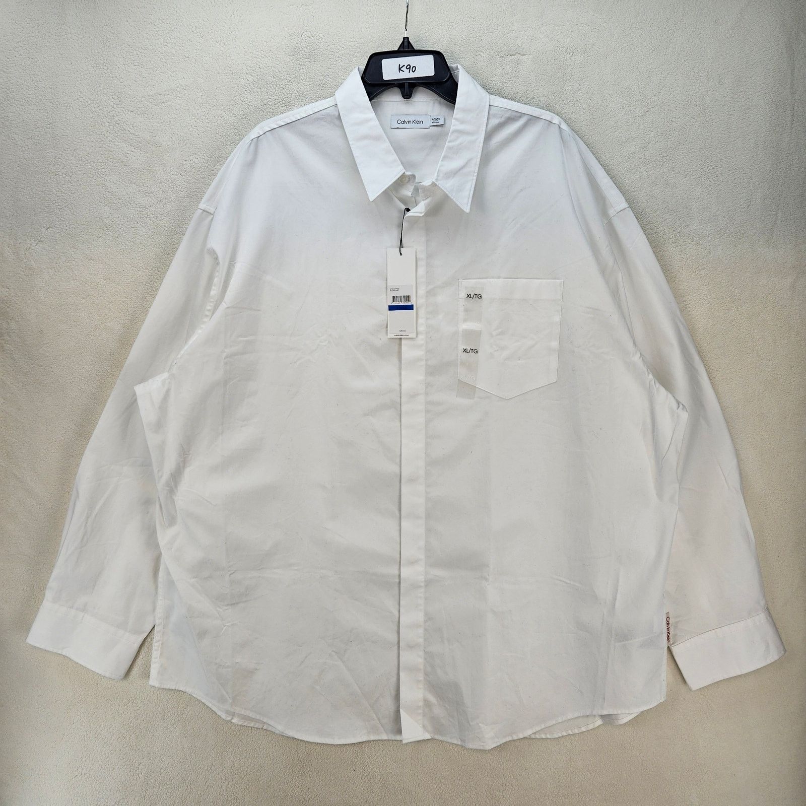 Calvin Klein CALVIN KLEIN MEN'S XL OVERSIZED CASUAL BUSINESS SHIRT WHITE Size US XL / EU 56 / 4 - 1 Thumbnail