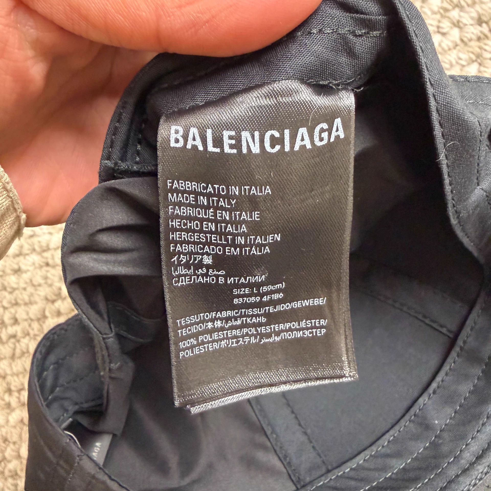 Balenciaga Balenciaga Original Polyester Unisex Black Cap L Like New Size ONE SIZE - 7 Thumbnail