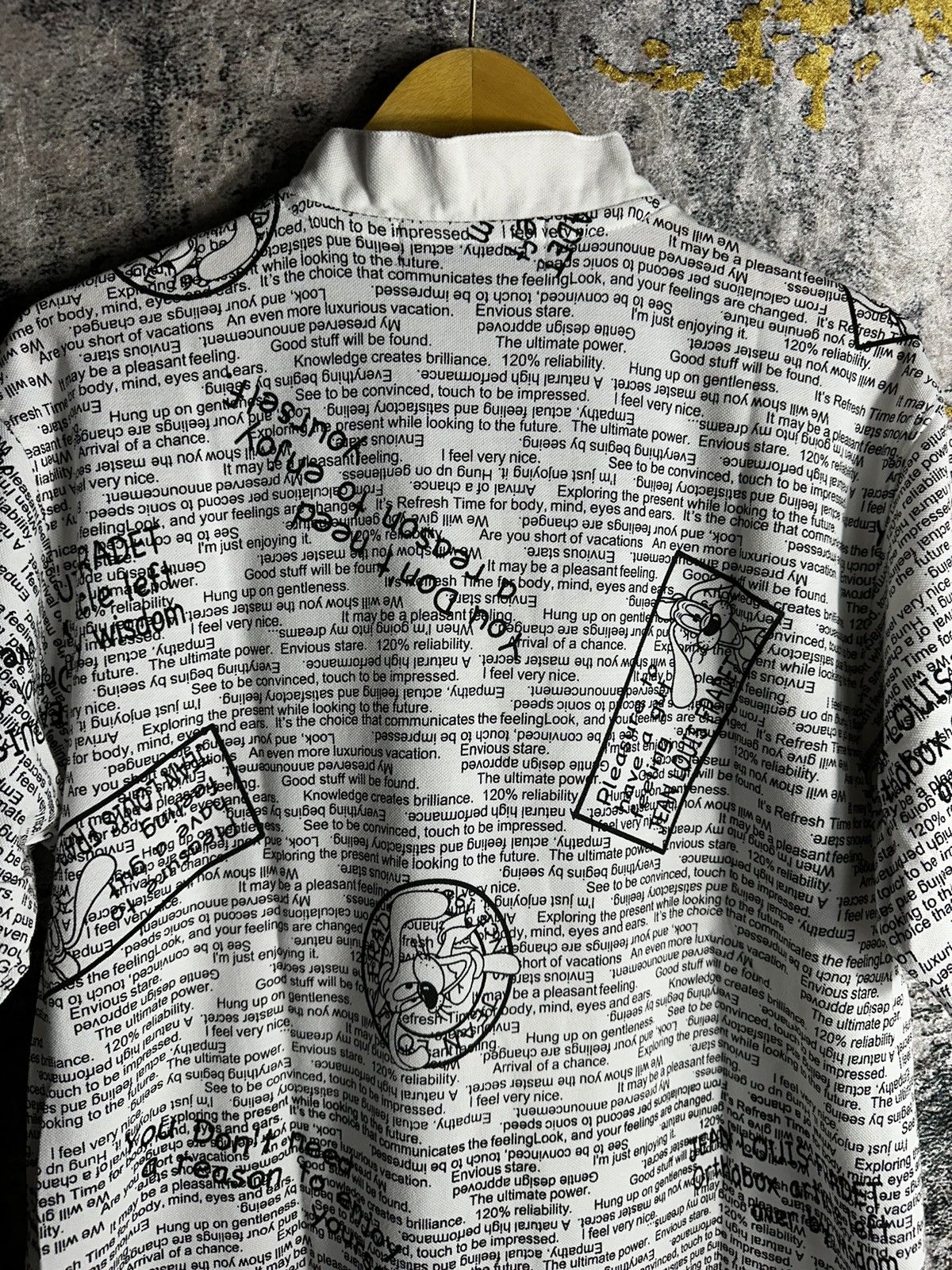 20471120 JEAN PAUL GAULTIER STYLE SHIRT AOP QUOTES TEXT SHORT SLEEVE Size US L / EU 52-54 / 3 - 8 Thumbnail