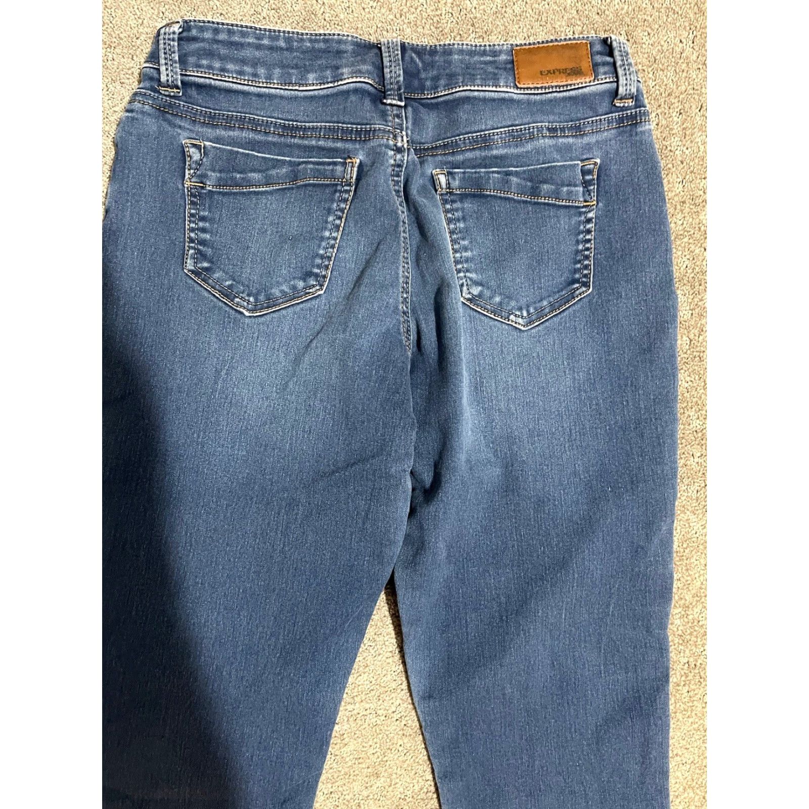 Express EXPRESS Women's Jeans Main Selling Point Cropped Denim Adult Blue Size 8 Stretch High Rise 11 In Vintage No Mens Womens Boys Girls Size 30" / US 8 / IT 44 - 2 Thumbnail