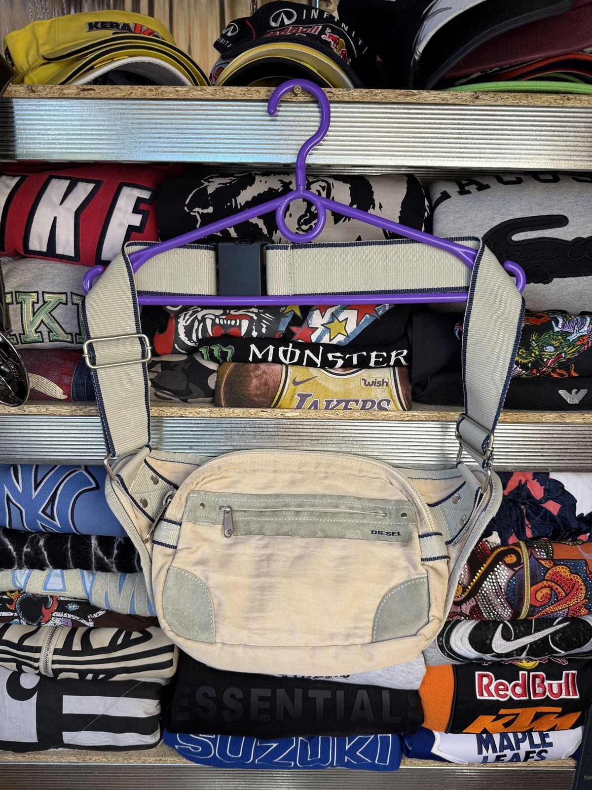 Diesel Vintage 2000s Diesel Spare Parts Beige Nylon Crossbody Bag Size ONE SIZE - 1 Thumbnail