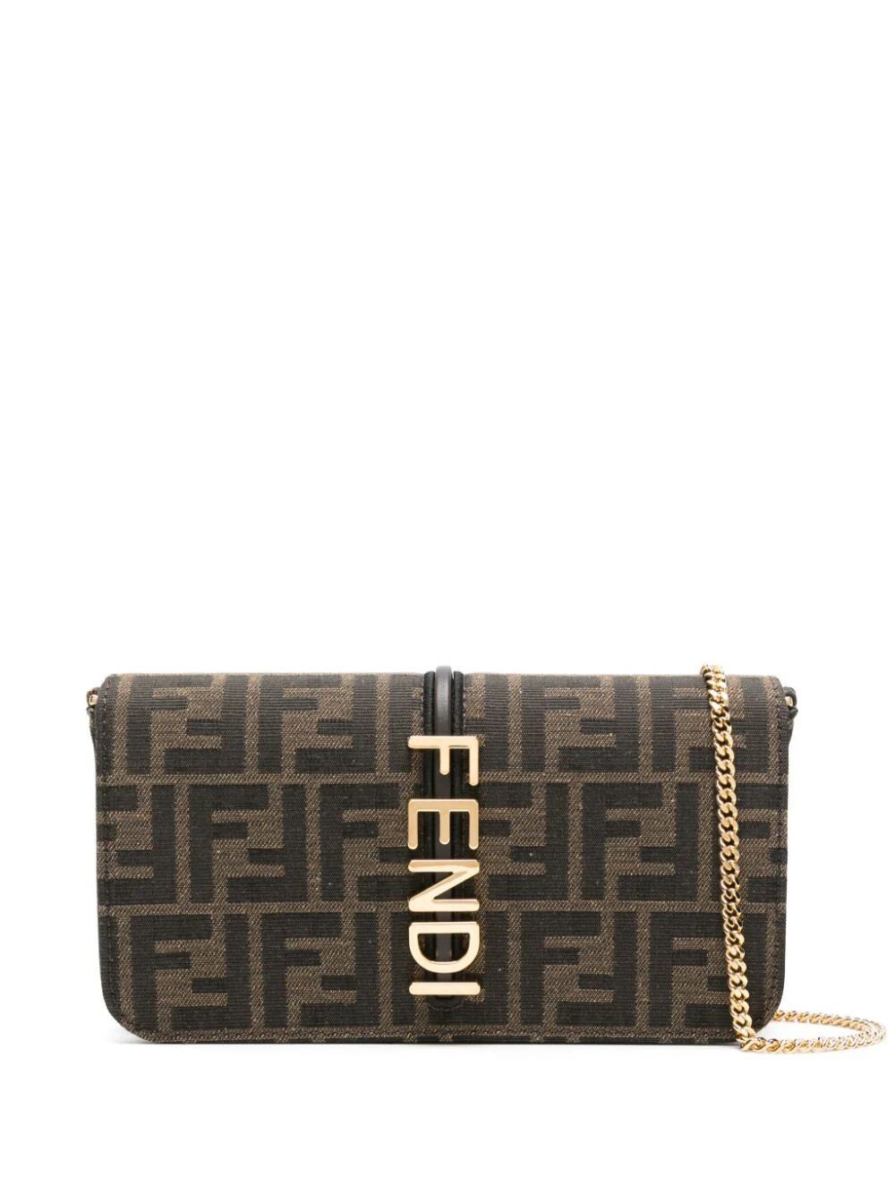 image of Fendi Wallet Chain Fendigraphy in Tabacco, Women's