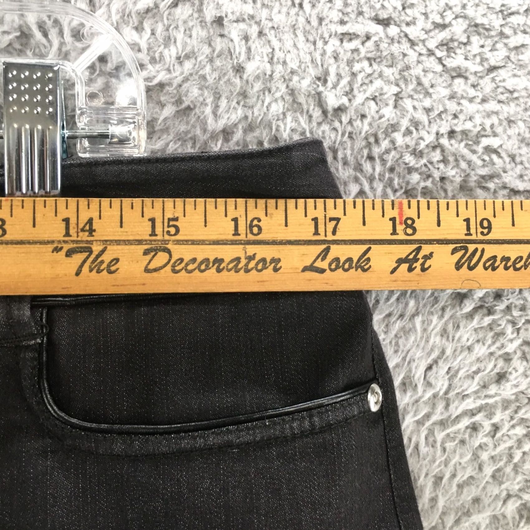 Vintage Larry Levine Jeans Womens 12 Black Mid Rise Straight Leg Zip Fly Flat Front Size 34" / US 12 / IT 48 - 5 Thumbnail