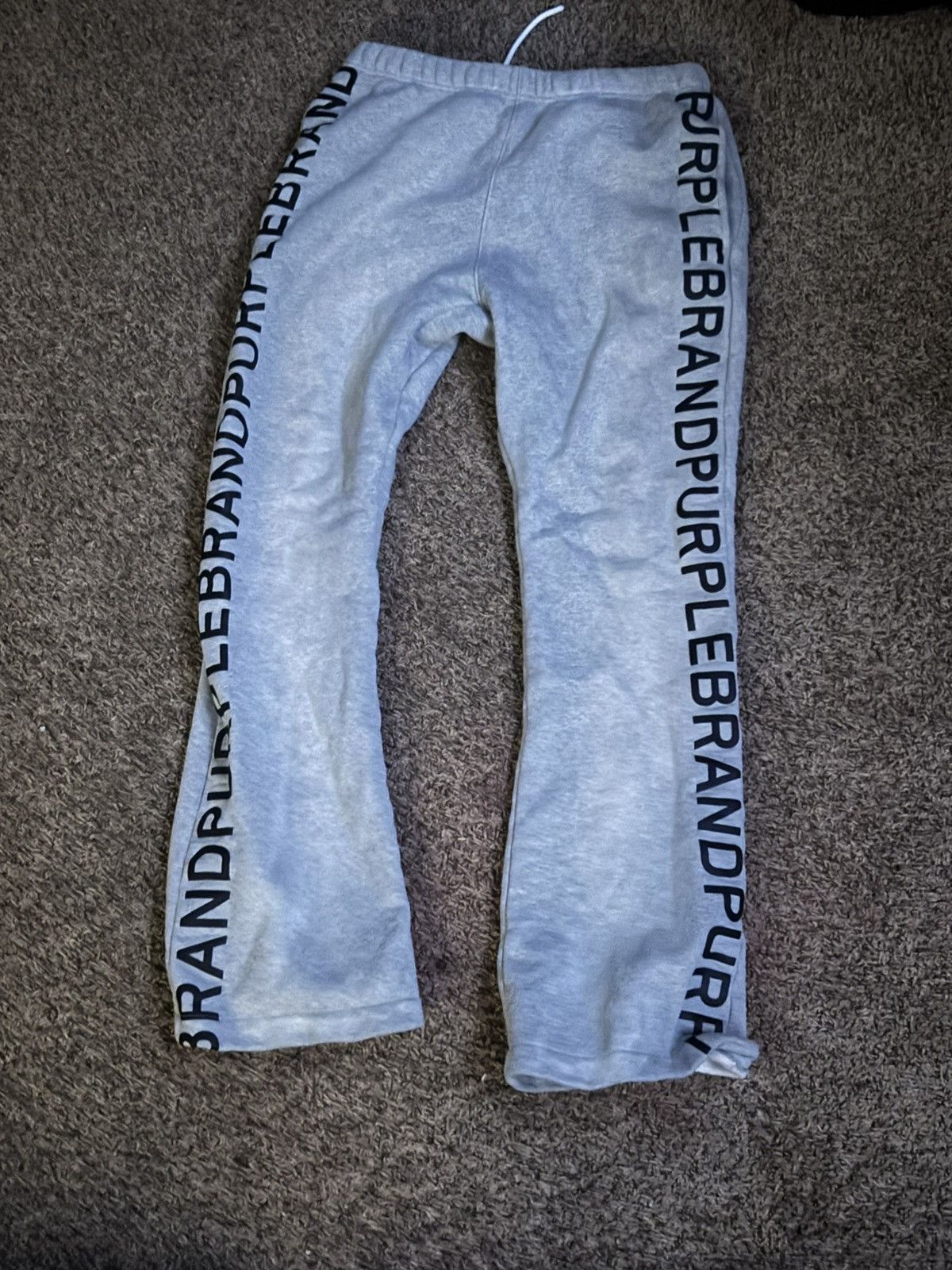 Purple purple brand grey and black lettering sweatpants Size US 35 - 1 Thumbnail