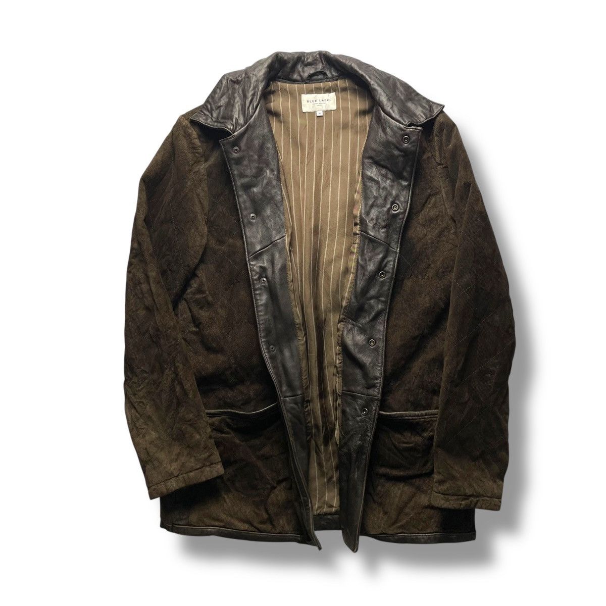 United Arrows 🇯🇵 UNITED ARROWS BUTTON UP CORDUROY + LEATHER JACKET Size US M / EU 48-50 / 2 - 3 Thumbnail
