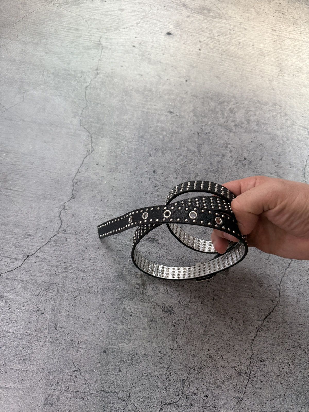 Japanese Brand Vintage Diesel Style Rhinestone Opium Distressed Y2K Belt Size ONE SIZE - 5 Thumbnail