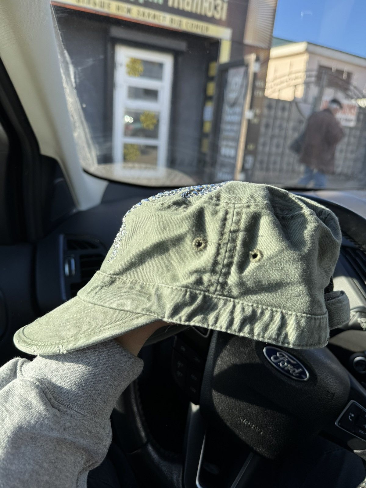 Hysteric Glamour × Japanese Brand × Vintage Vintage olive hat big logo cross hype Chrome hearts style Size ONE SIZE - 4 Thumbnail