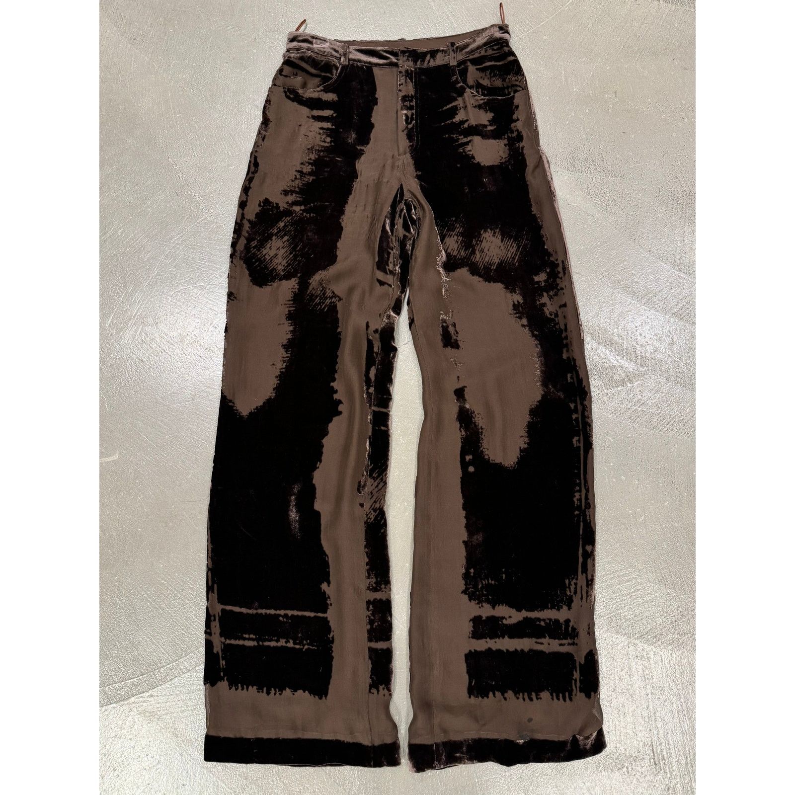 Jean Paul Gaultier 1990s J Pau Gaultier mainline velvet distressed pants Size 27" / US 4 / IT 40 - 1 Thumbnail
