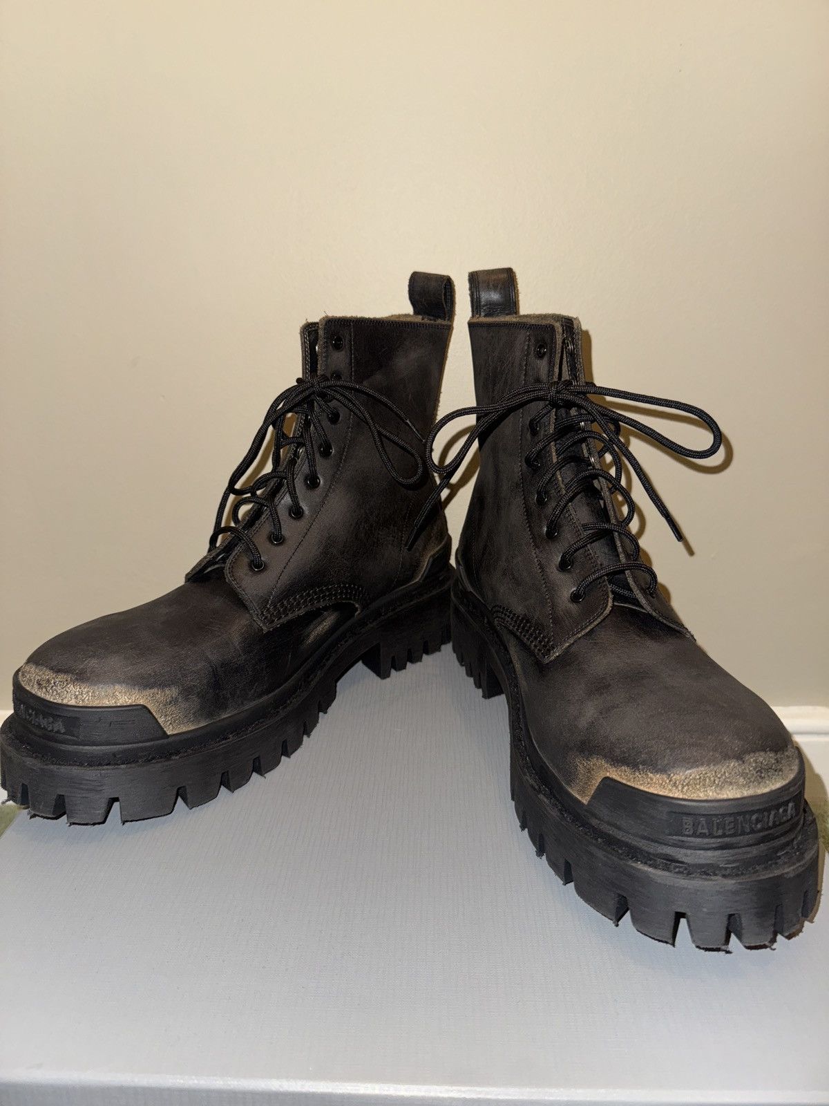 Balenciaga Strike Boots (Worn Out Leather) Size US 9 / EU 42 - 1 Thumbnail