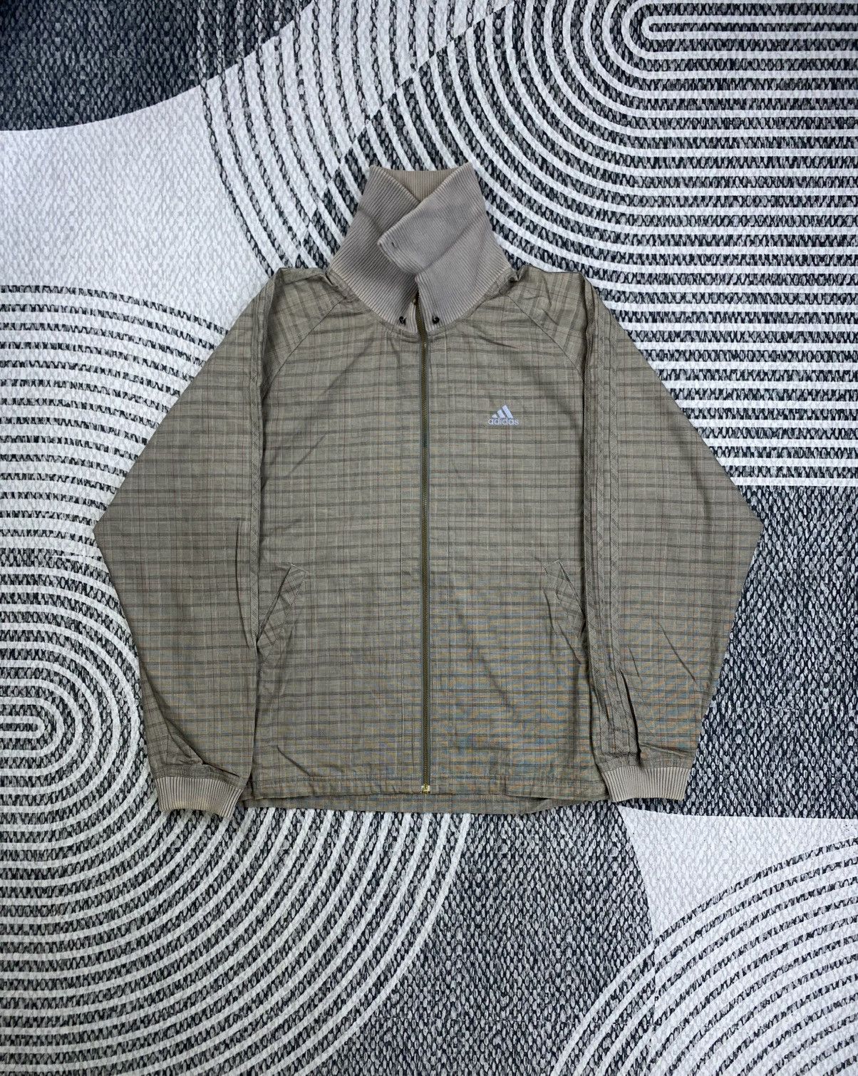 Adidas Adidas Climaproof Beige Plaid Zipper Jacket Size US M / EU 48-50 / 2 - 5 Thumbnail
