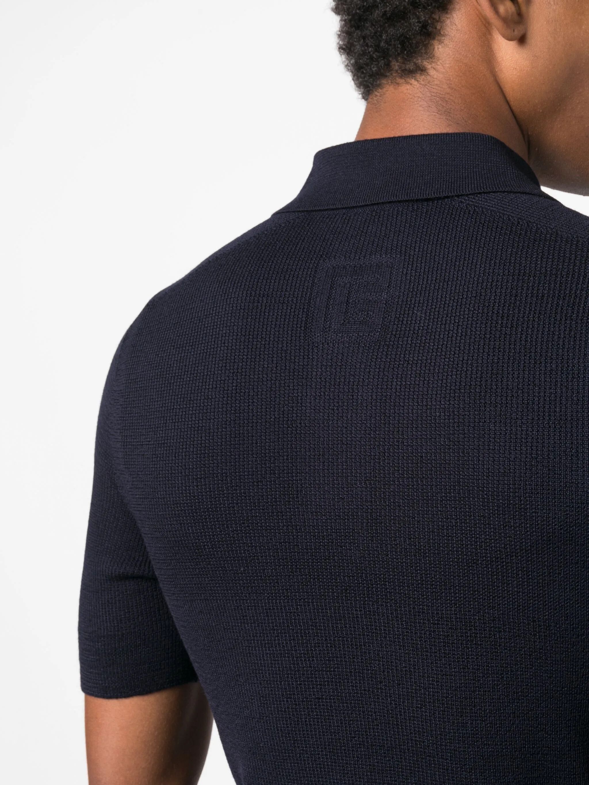 Balmain o1srvl11e1025 Logo Patch Wool Polo Shirt in Navy Size US XL / EU 56 / 4 - 5 Thumbnail