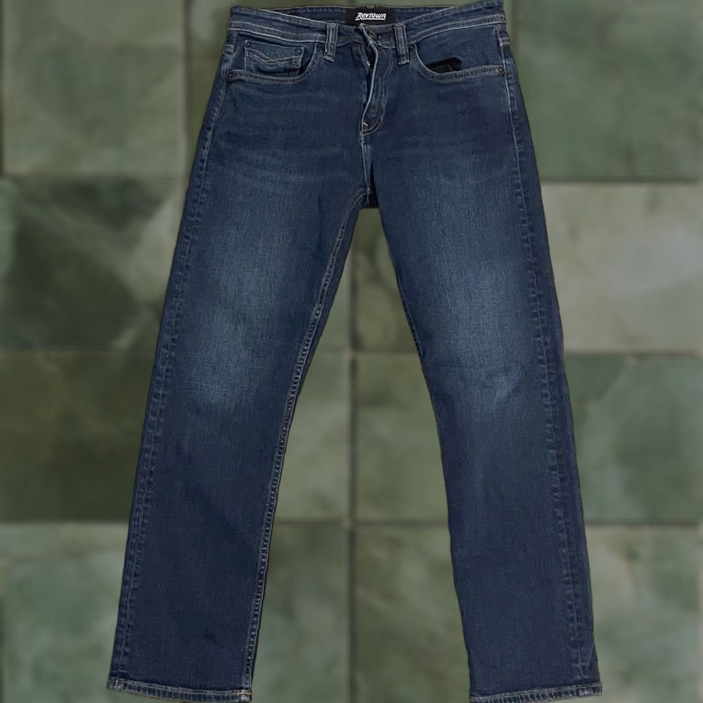 Denime Revtown Jeans Mens 31x27 Blue Decade Denim Sharp Straight Leg Size US 31 - 1 Thumbnail