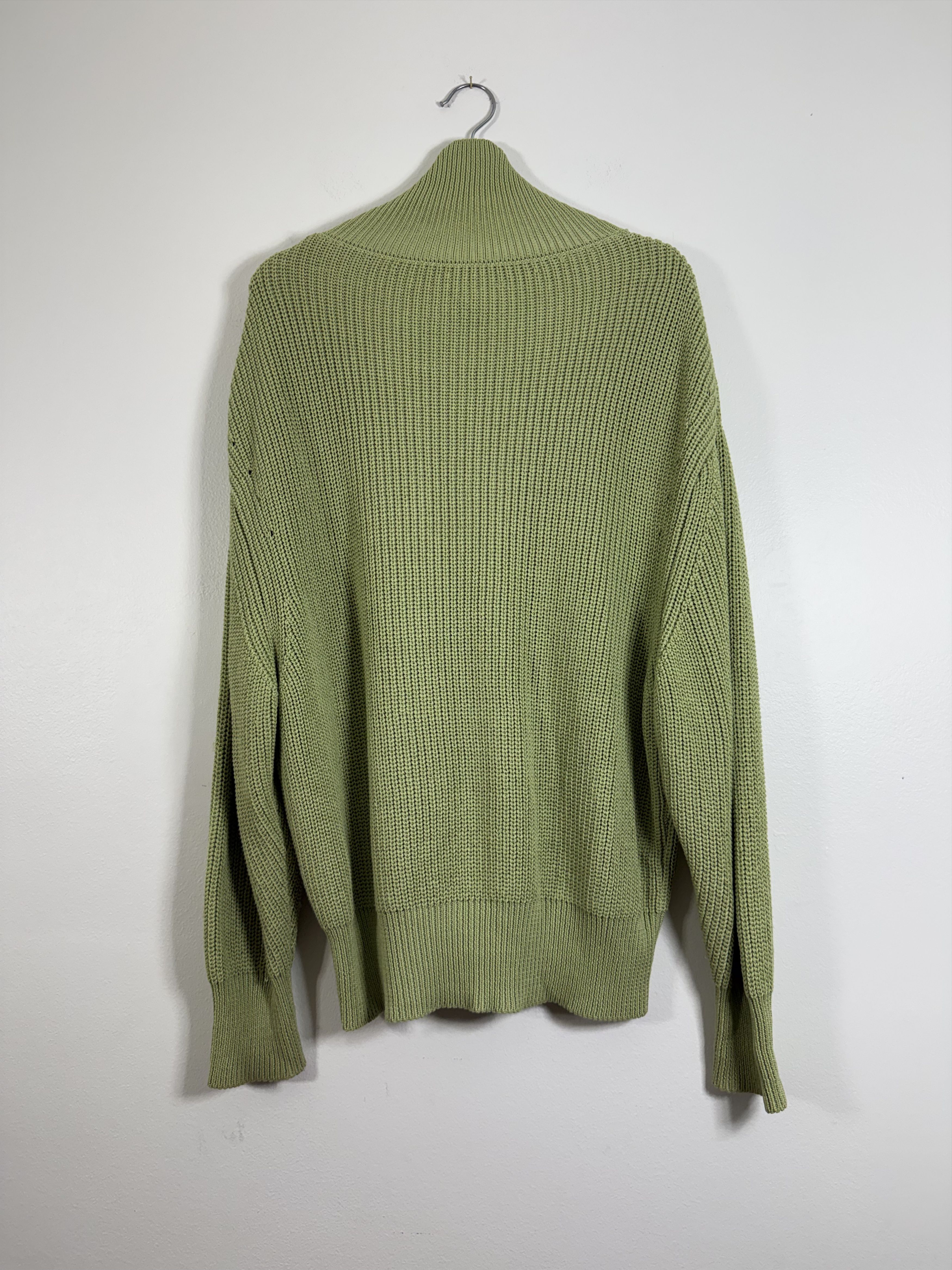 Judy Turner "Clark" Lime Green Oversized Knit Sweater w/ Zip Size US M / EU 48-50 / 2 - 3 Thumbnail