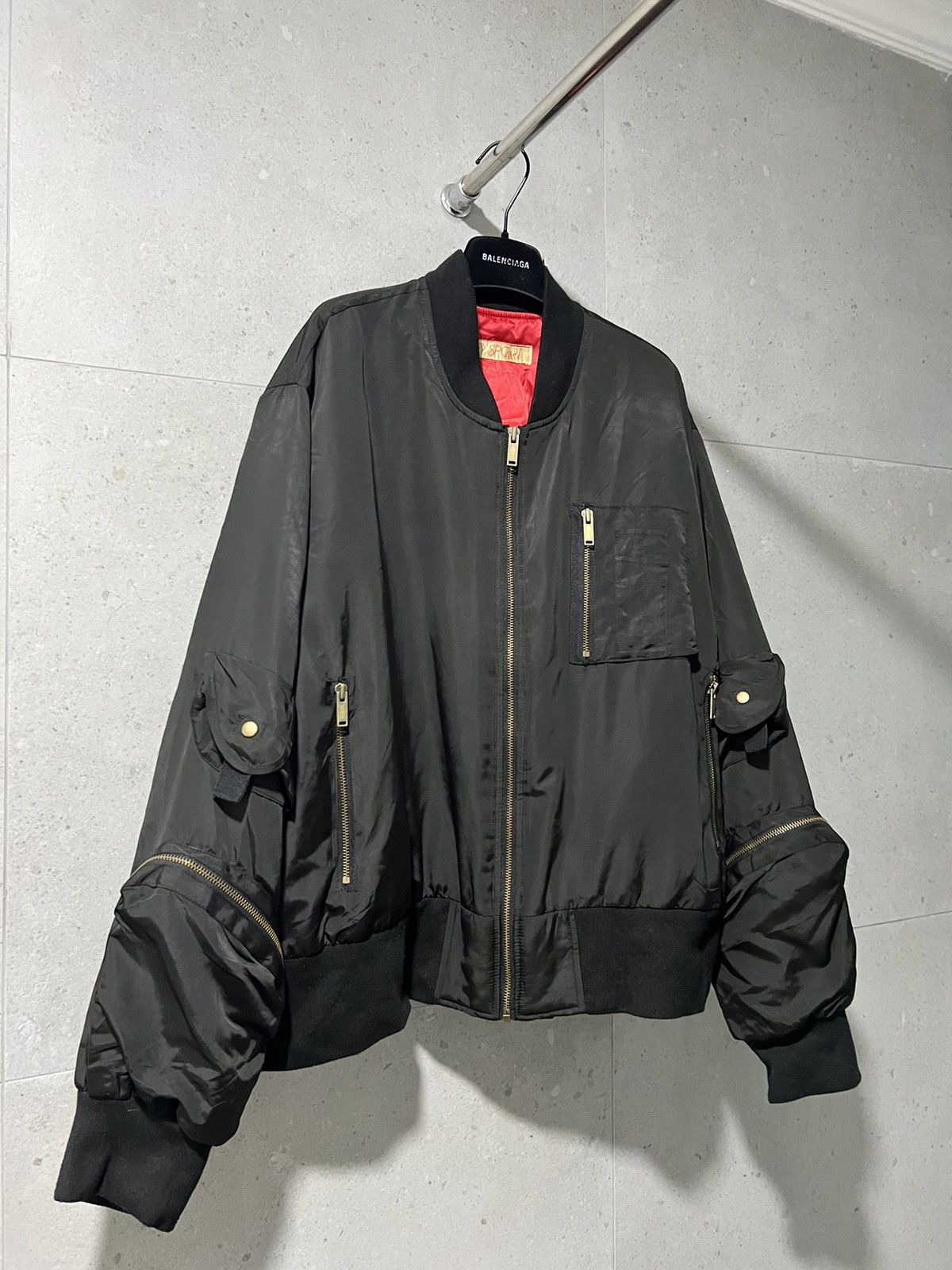 image of Archival Clothing x Issey Miyake 90’S Issey Miyake Issey Sport Cargo Bomber Jacket in Black (Size M