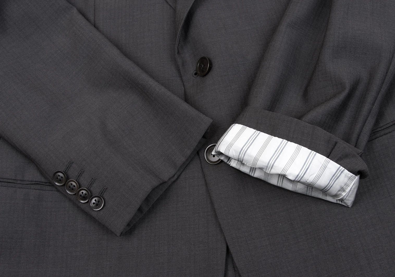 Armani Collezioni Wool Shadow Stripe Suit Set in Gray Size 54 Size US XXS / EU 40 - 5 Thumbnail