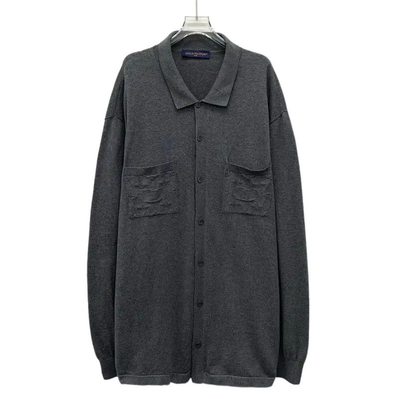 Louis Vuitton Men's Charcoal Cardigan Sweater 0089